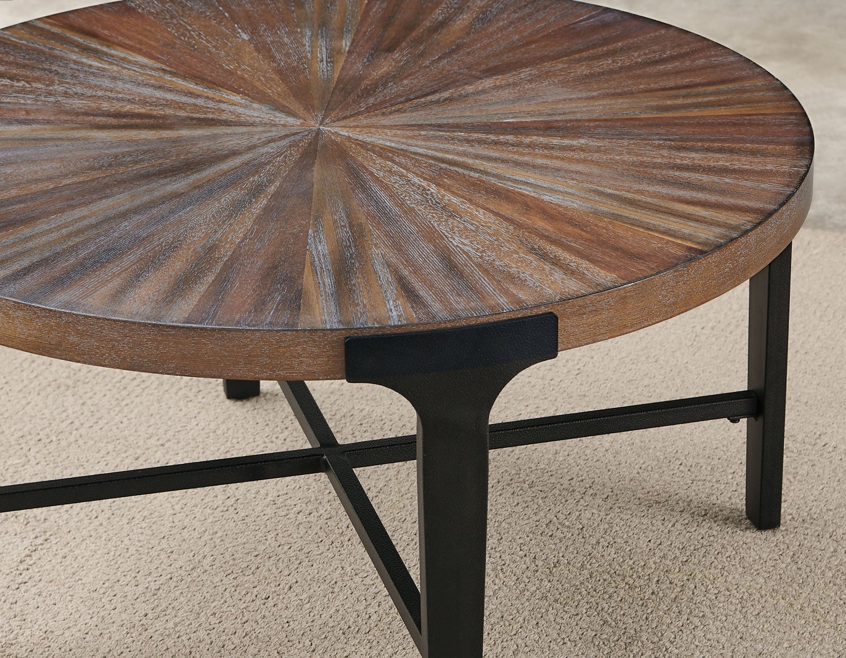 Chevron Cinnamon 36-inch Round Cocktail Table - Image 6
