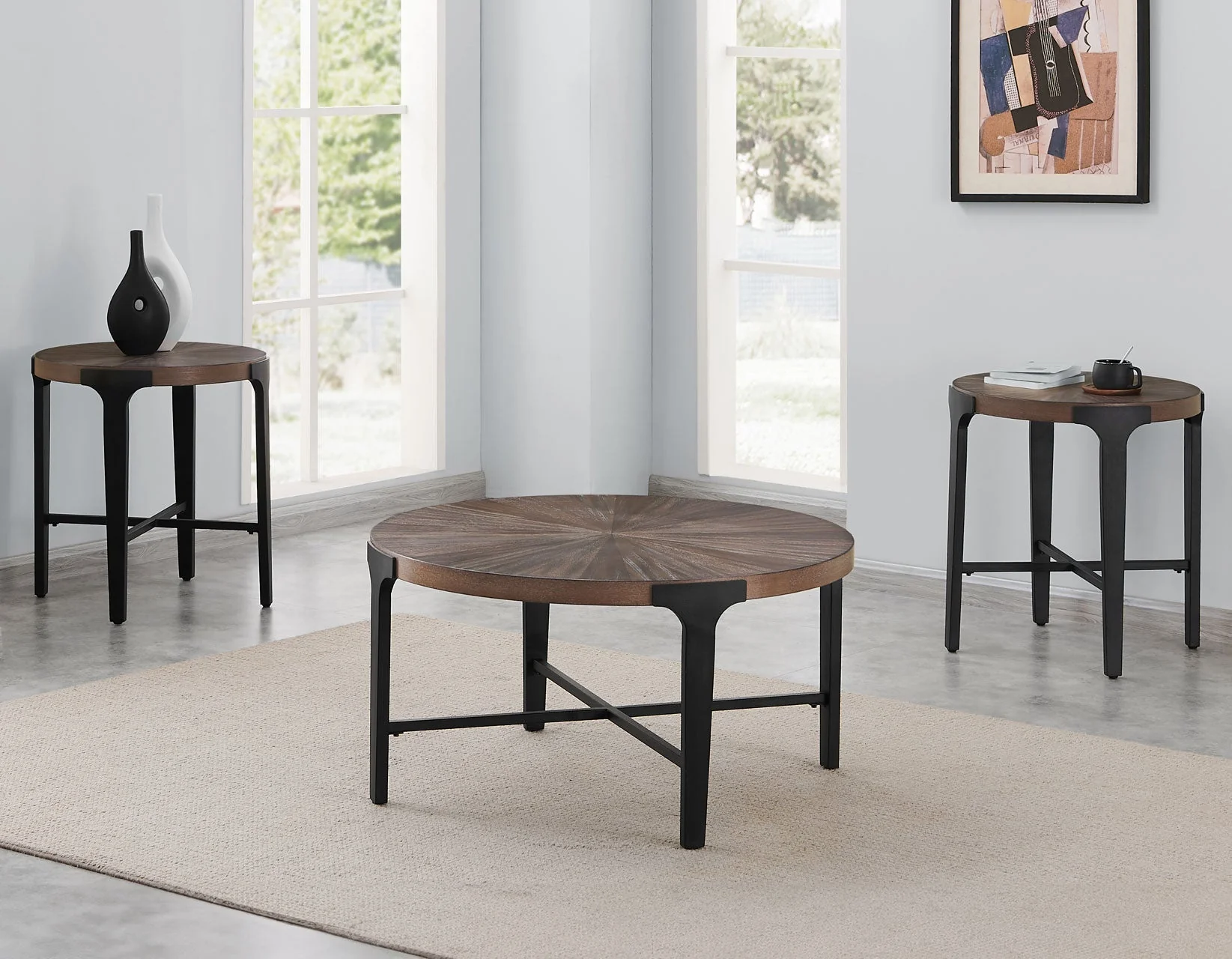 Chevron Cinnamon 36-inch Round Cocktail Table - Image 9