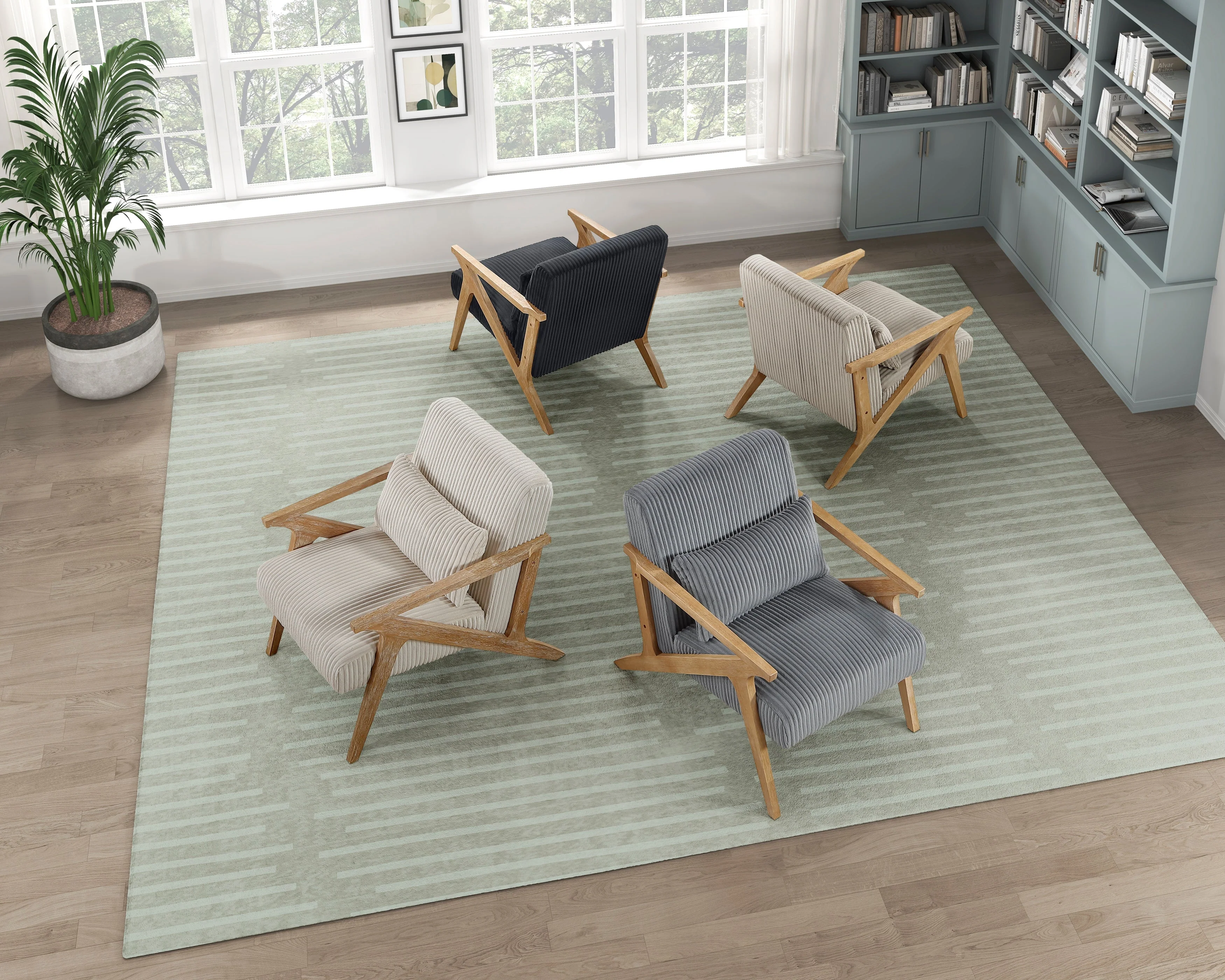 Chevron Gray Accent Chair - Image 10