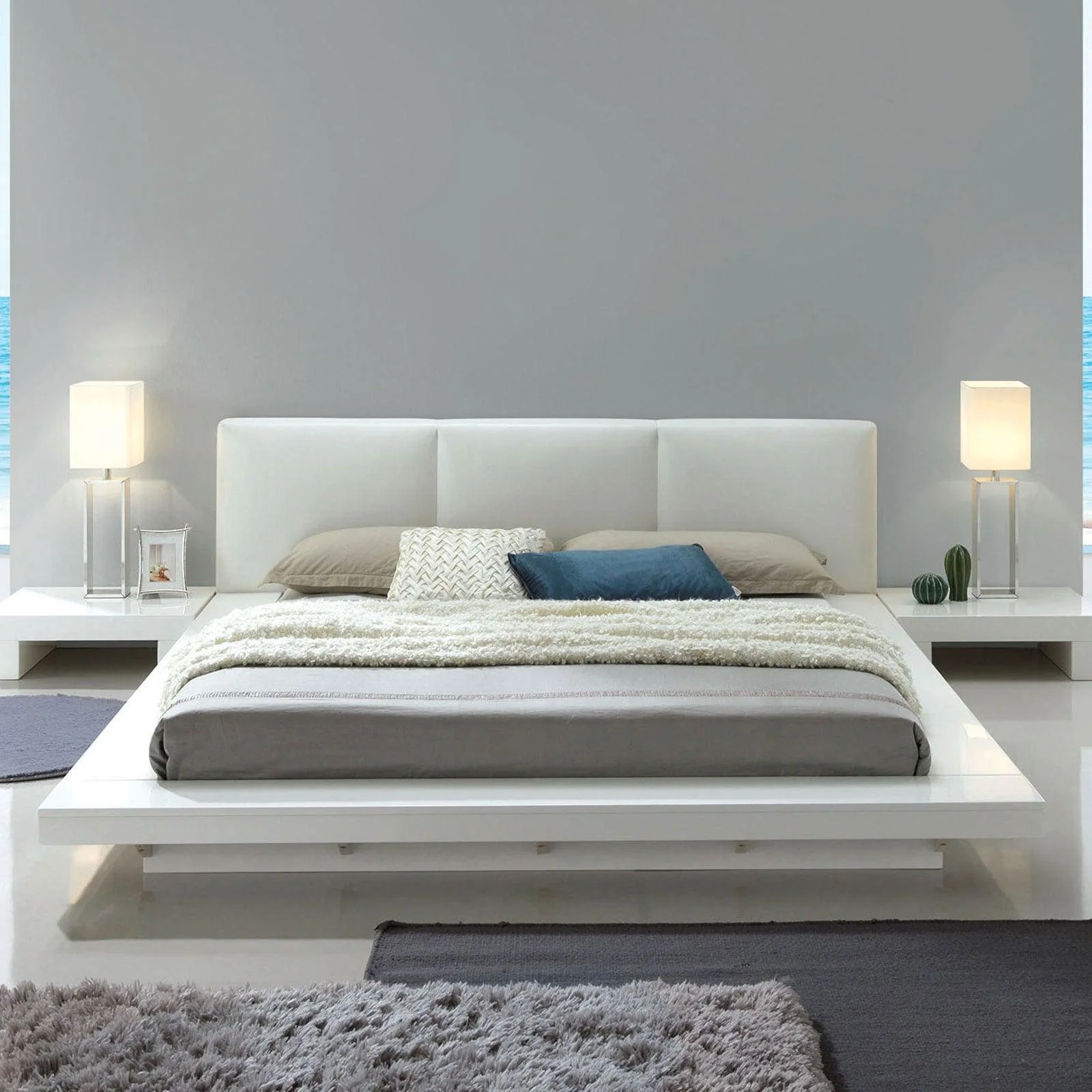 Christie White King Platform Bed