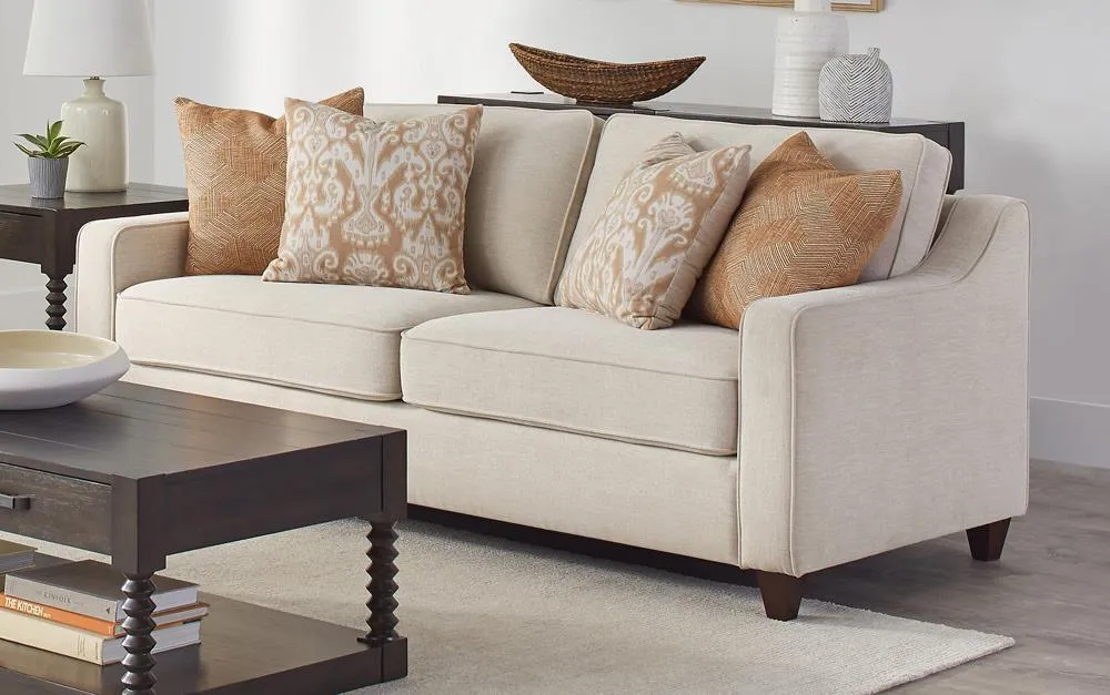 Christine Upholstered Sloped Arm Sofa Beige - Image 2