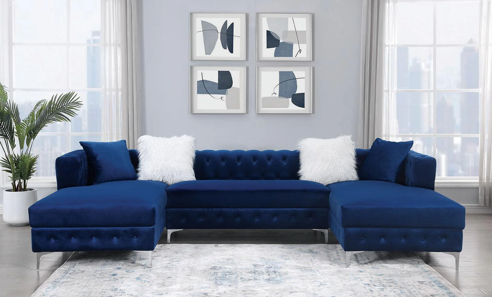 Ciabattoni Sectional In Navy