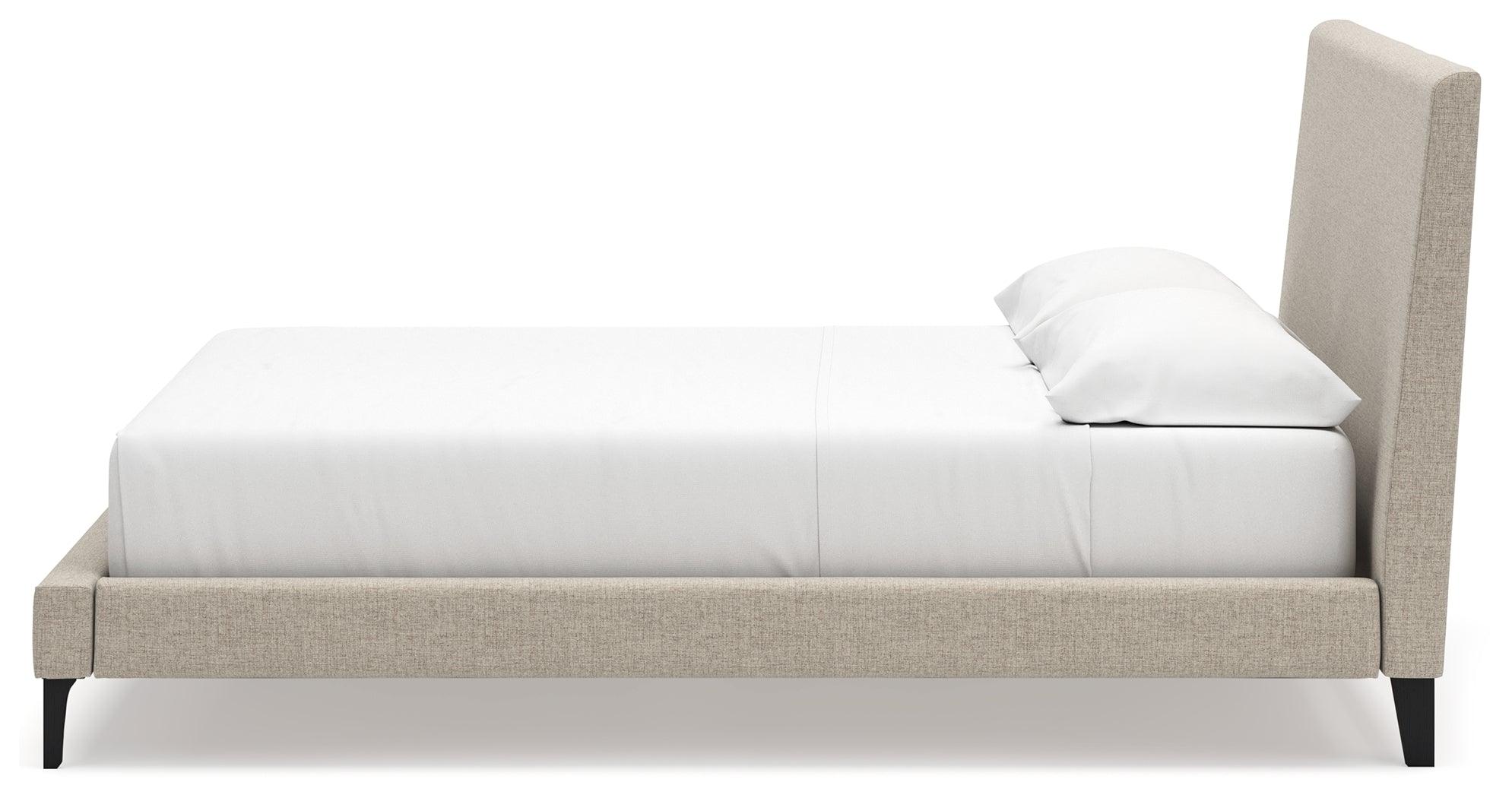 Cielden Soft Gray California King Upholstered Bed with Roll Slats - Image 6