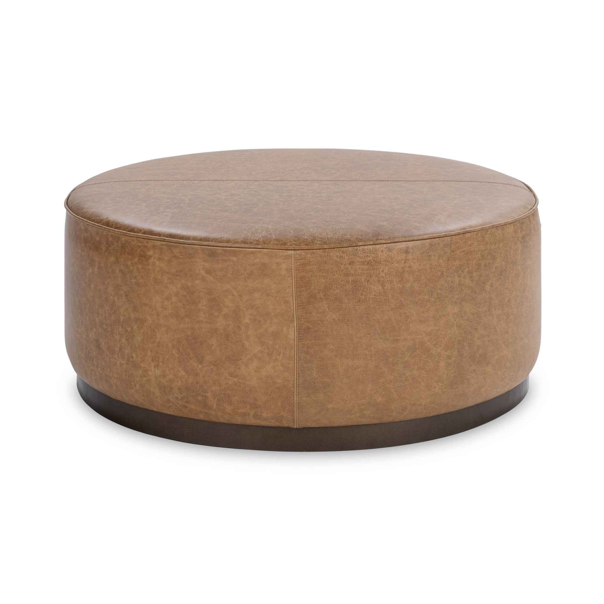 Clair Round Ottoman - Sedona Brown