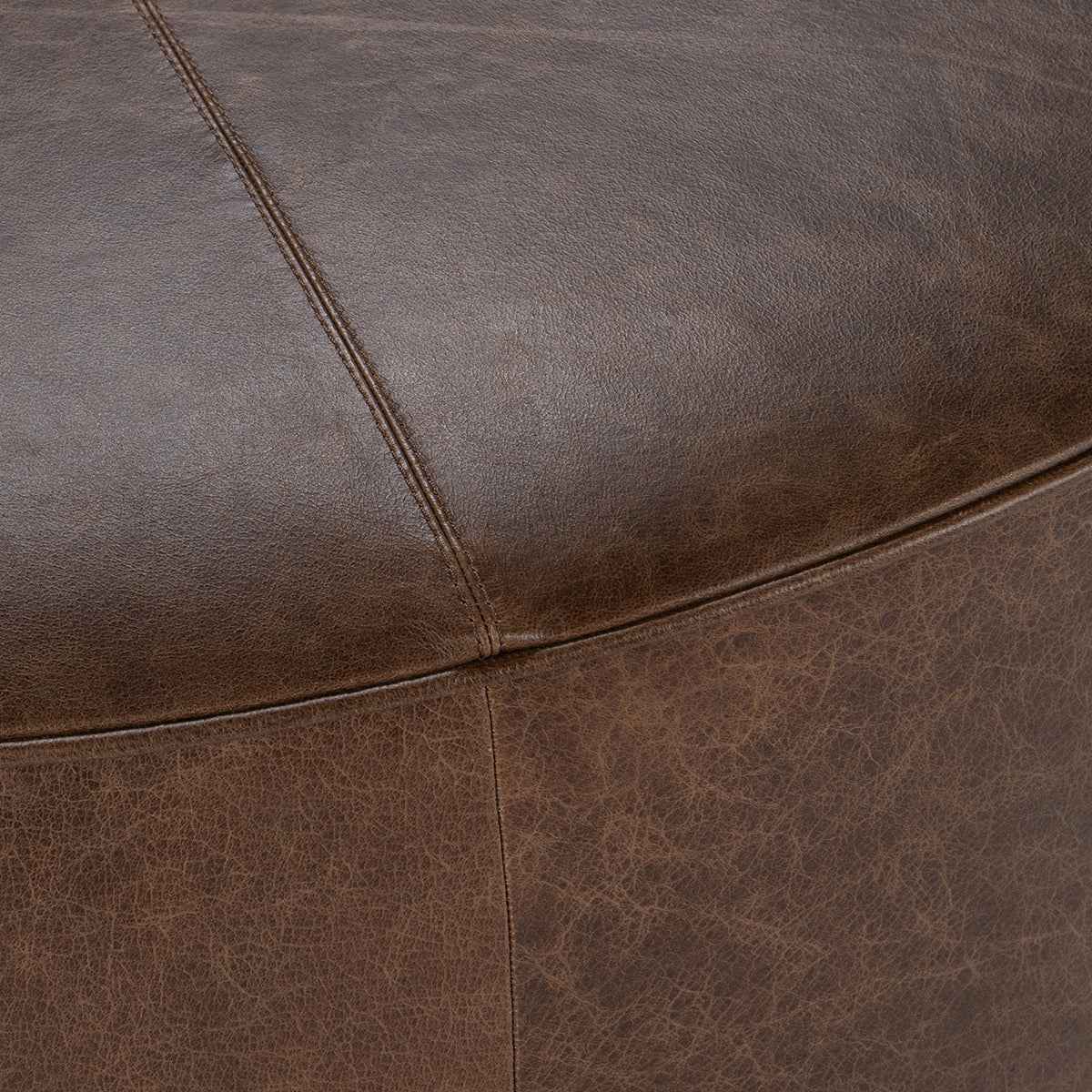 Clair Round Ottoman - Cocoa Brown - Image 3