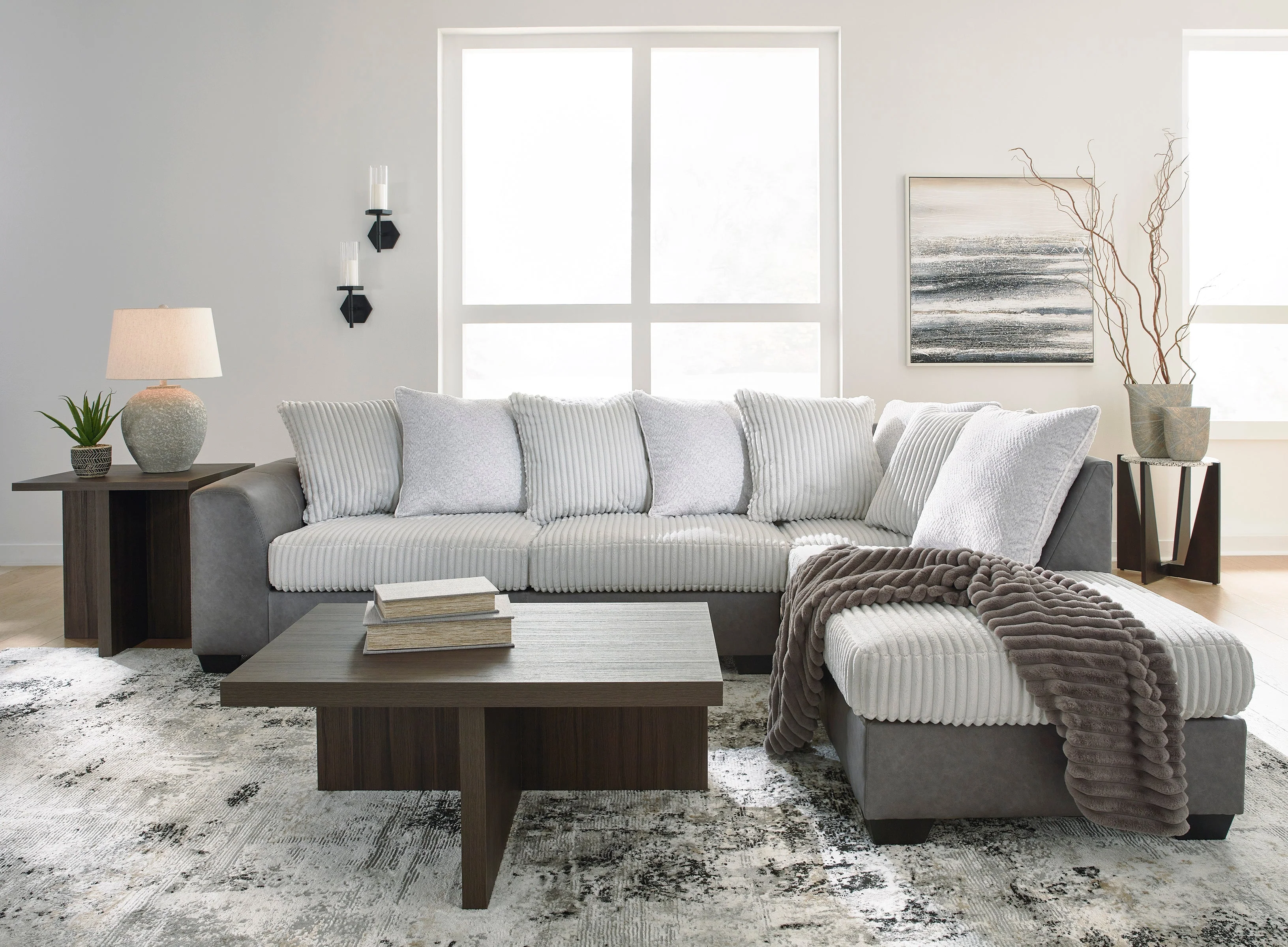 Clairette Court Alloy 2-Piece Right Arm Facing (RAF) Chaise Sectional - Image 4