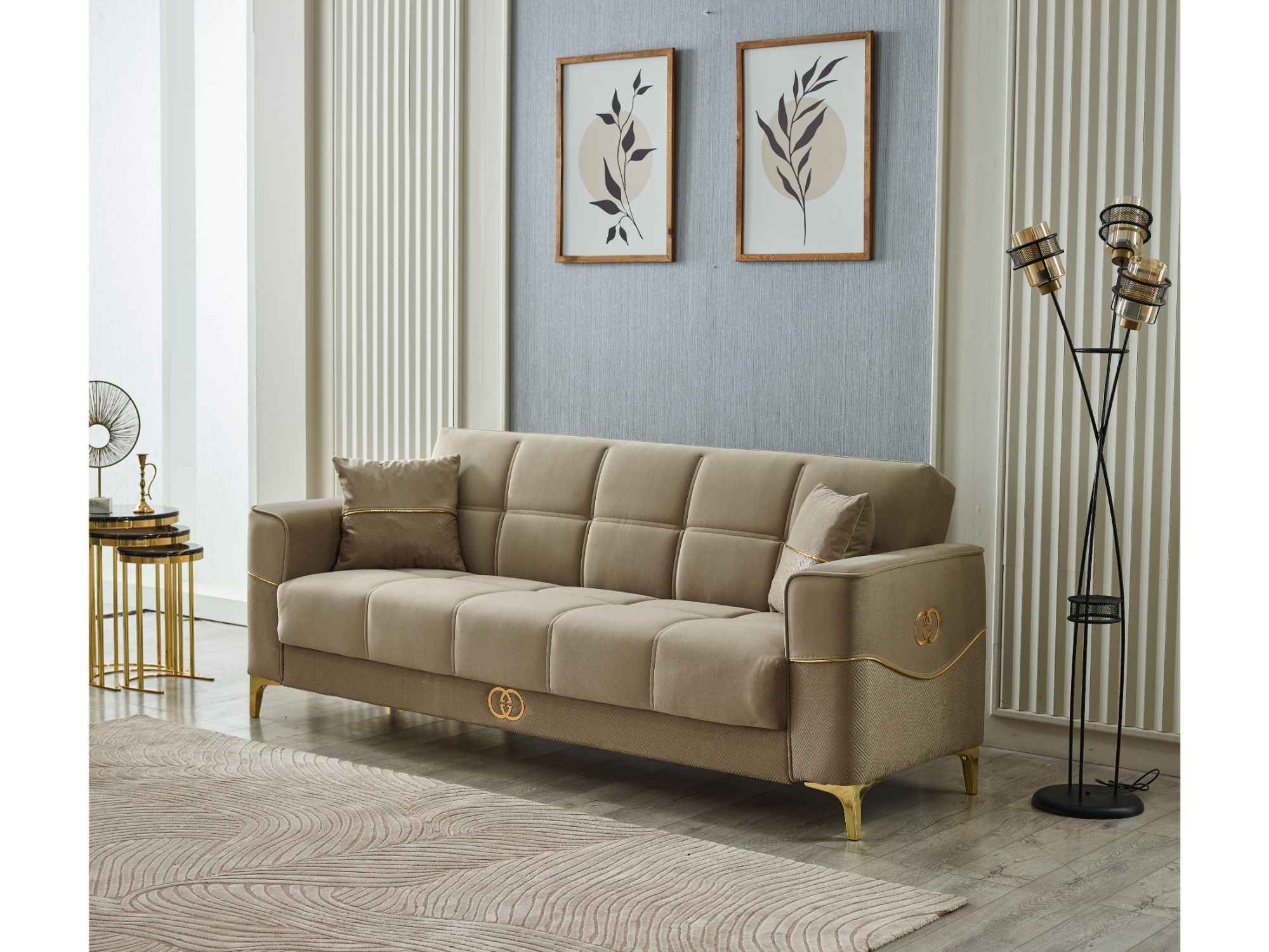 Clara Beige 3-pieces (Sofa & Loveseat & Chair) Living Room Set - Image 3