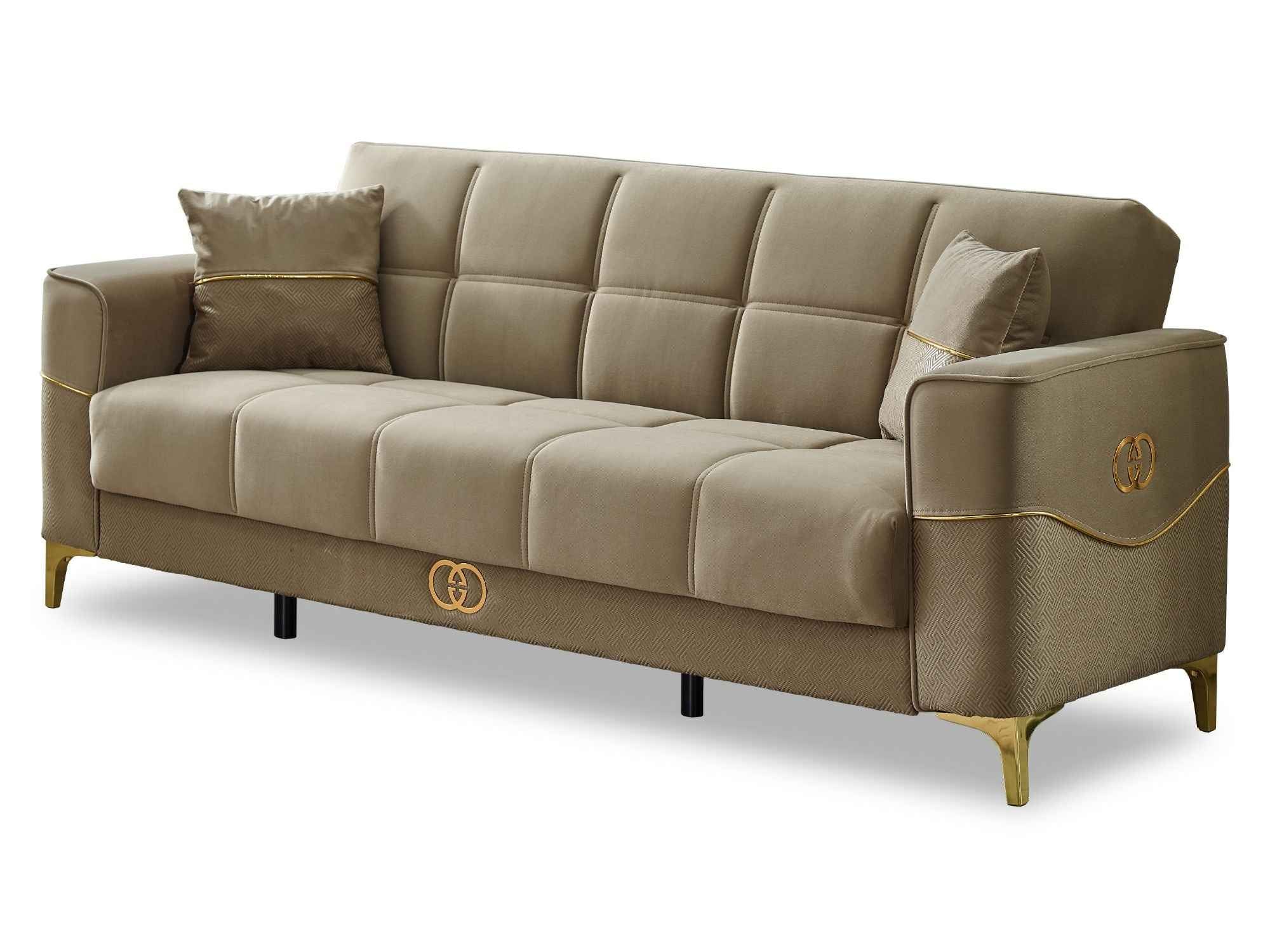 Clara Beige 3-pieces (Sofa & Loveseat & Chair) Living Room Set - Image 4