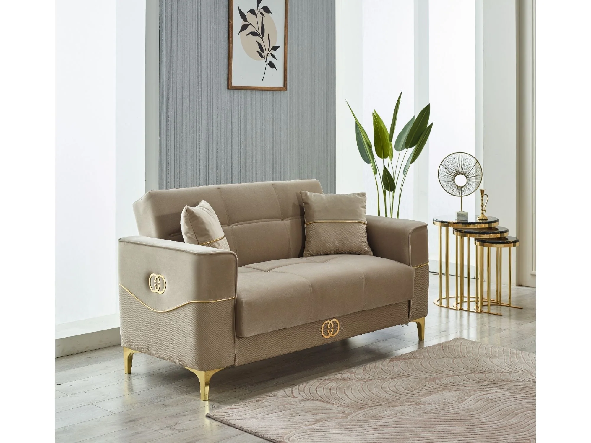 Clara Beige 3-pieces (Sofa & Loveseat & Chair) Living Room Set - Image 7