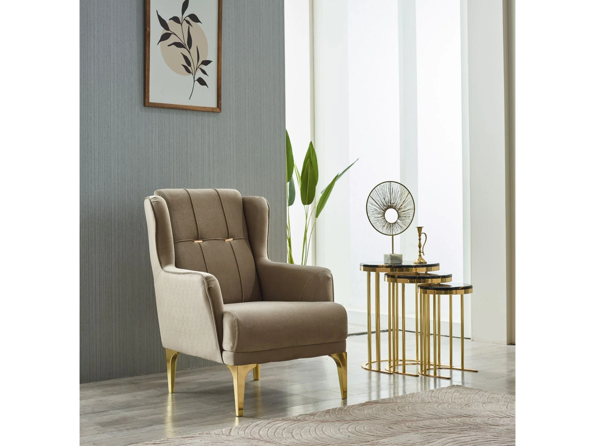 Clara Beige 3-pieces (Sofa & Loveseat & Chair) Living Room Set - Image 9