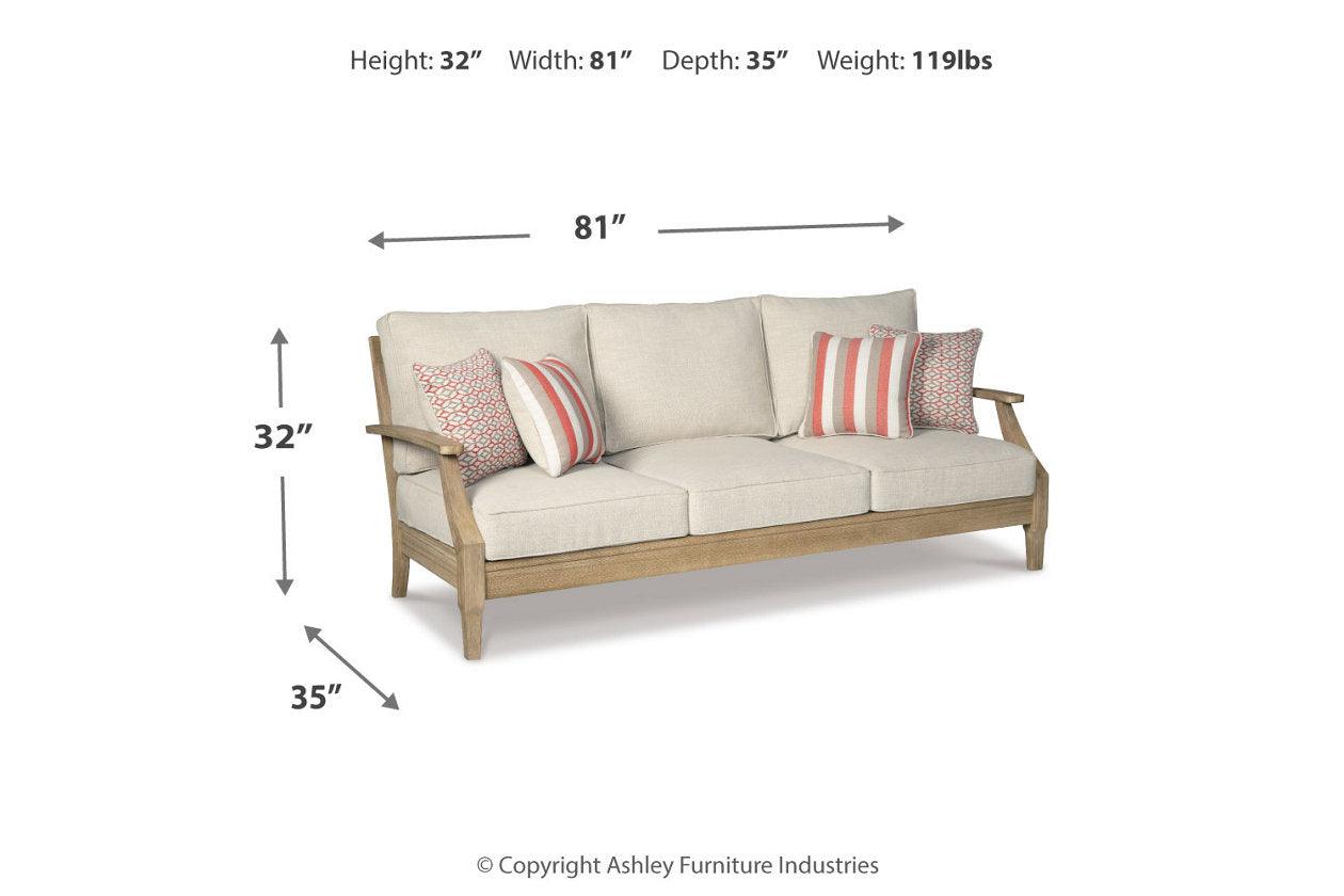 Clare View Beige Sofa with Cushion - Image 4