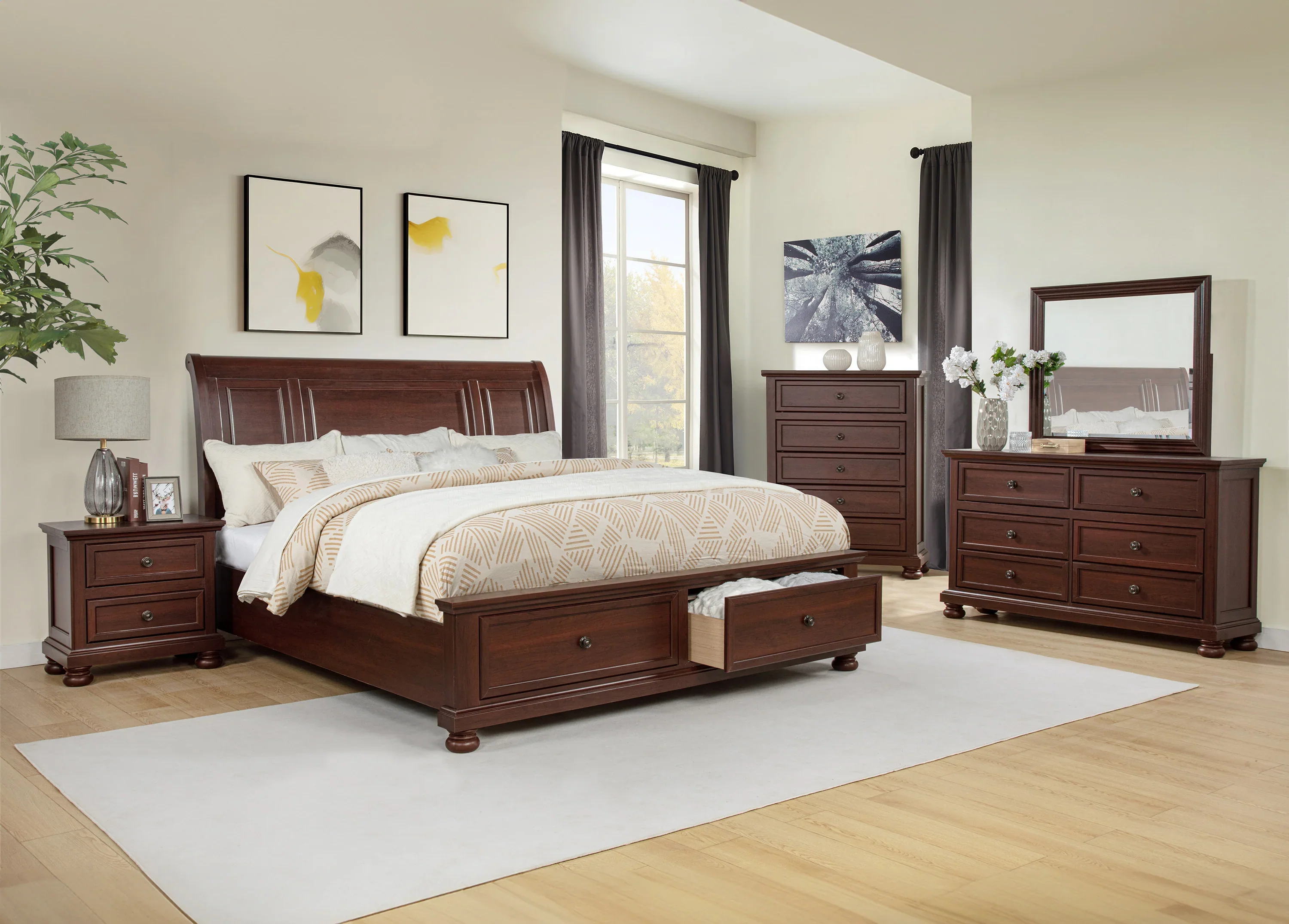 Claribelle Dark Cherry Nightstand (Clearance) - Image 4