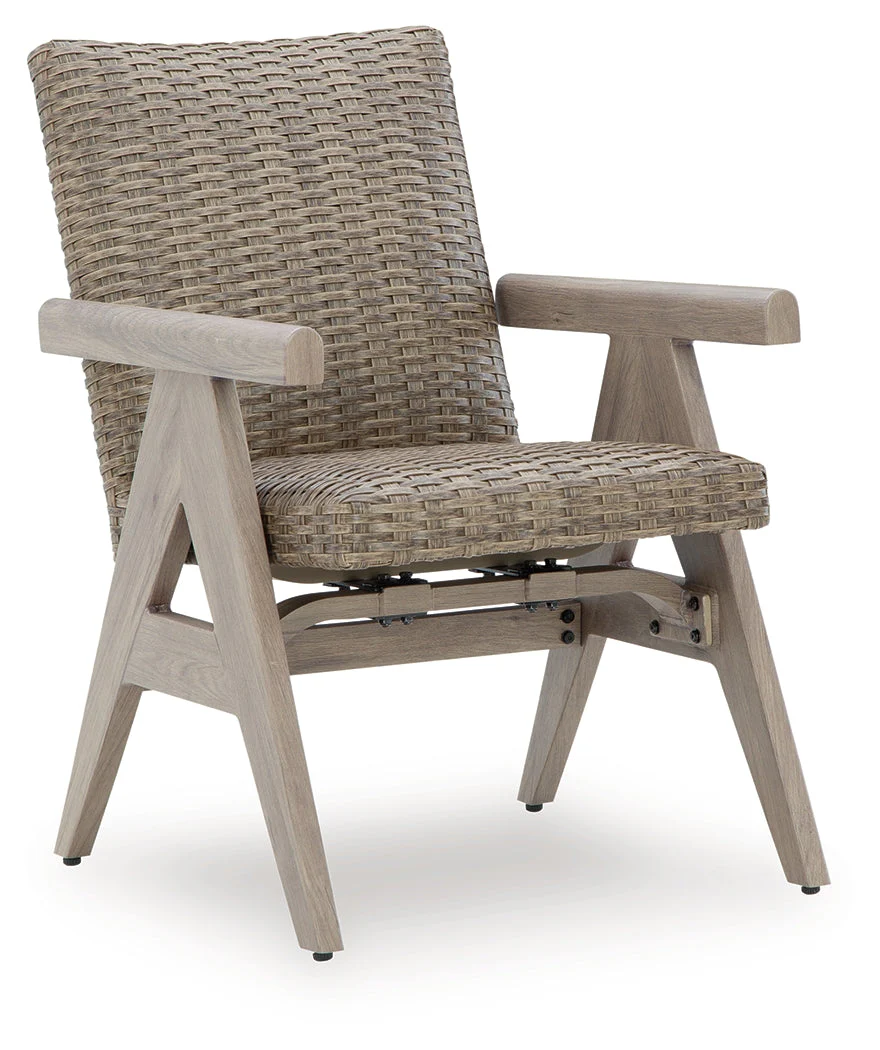 Cliff Trails Beige Outdoor Rocking Arm Chair - Image 3