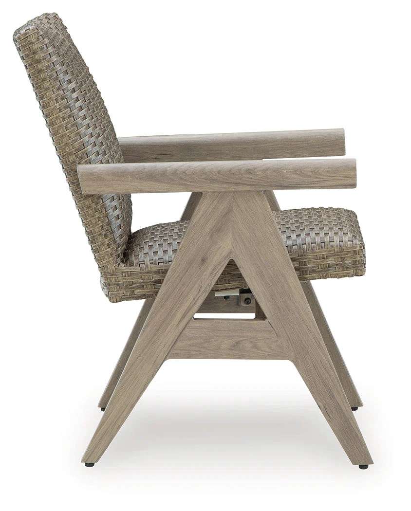 Cliff Trails Beige Outdoor Rocking Arm Chair - Image 5