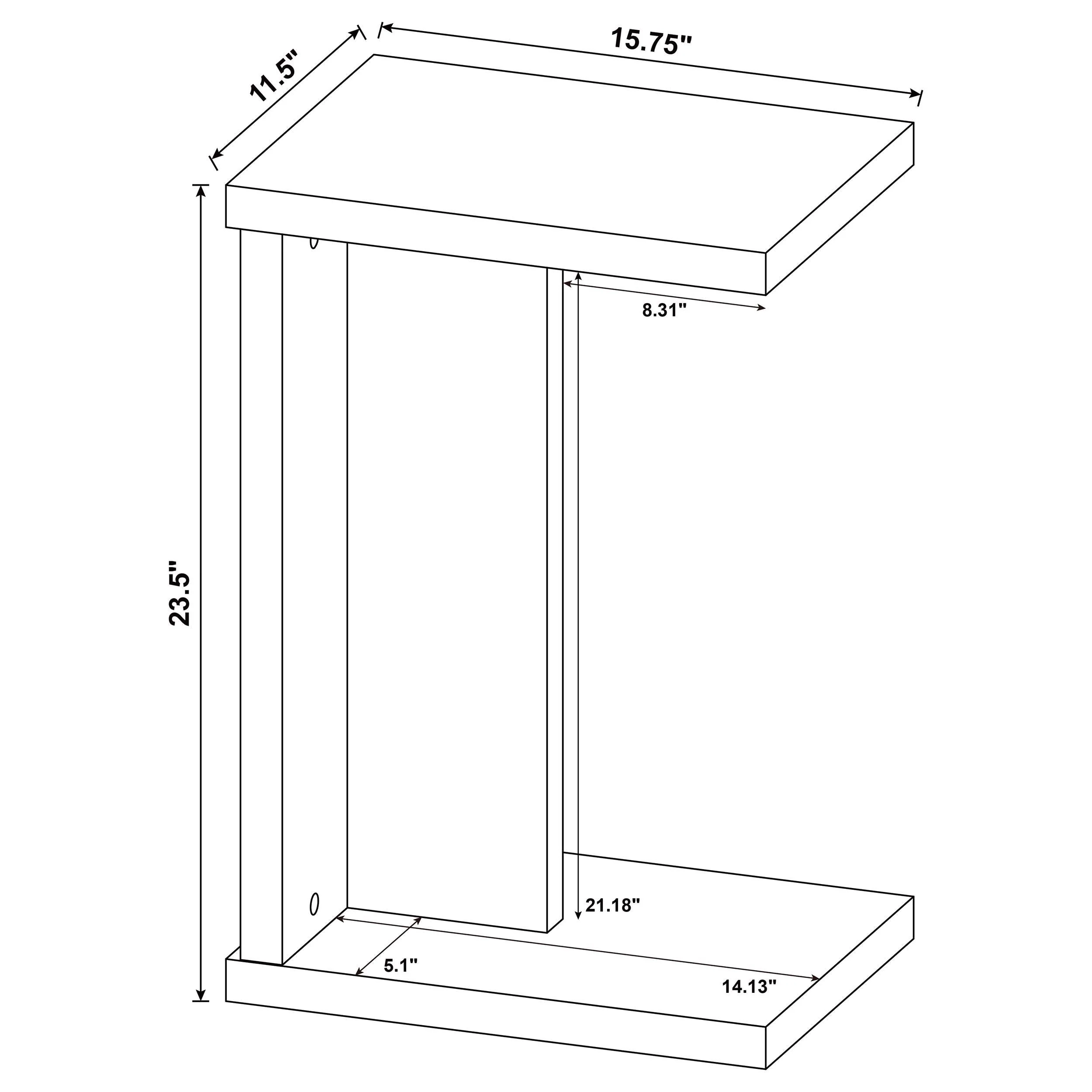 Clower Mango Engineered Wood C-Shaped Sofa Side Table - Image 10