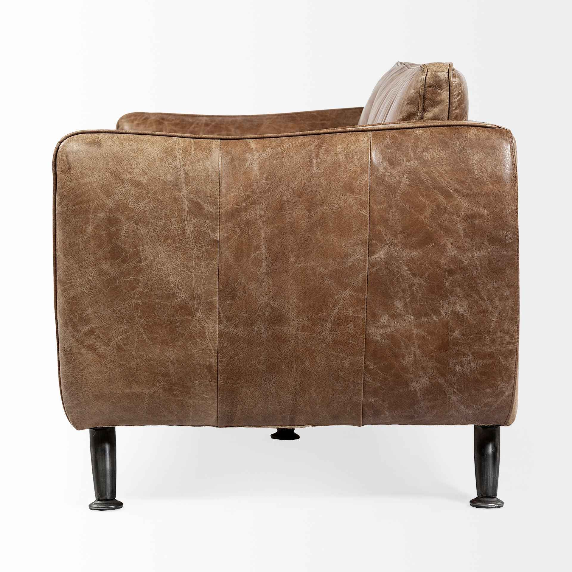 Cobain I 84 Inch Brown Leather Two Seater Sofa - Image 3