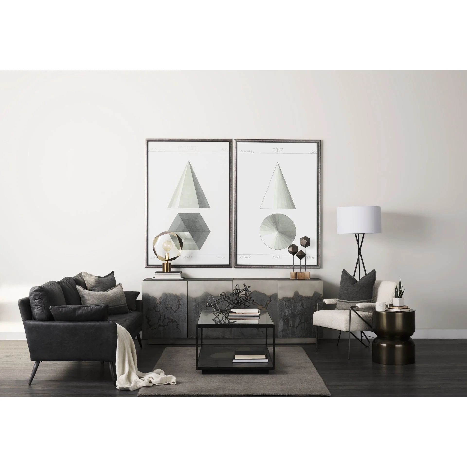 Cochrane Black Leather Three Seater Sofa - Image 10