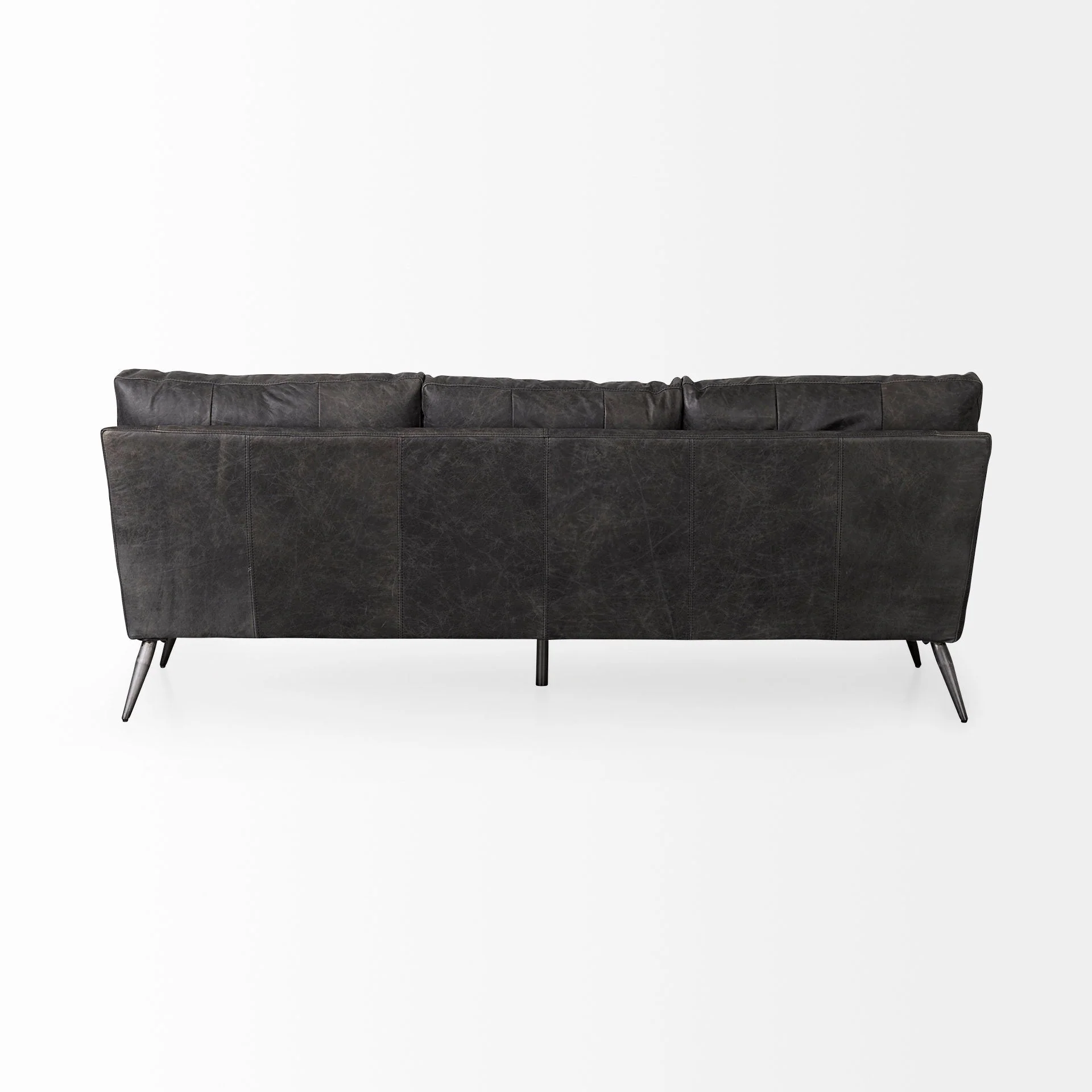 Cochrane Black Leather Three Seater Sofa - Image 4