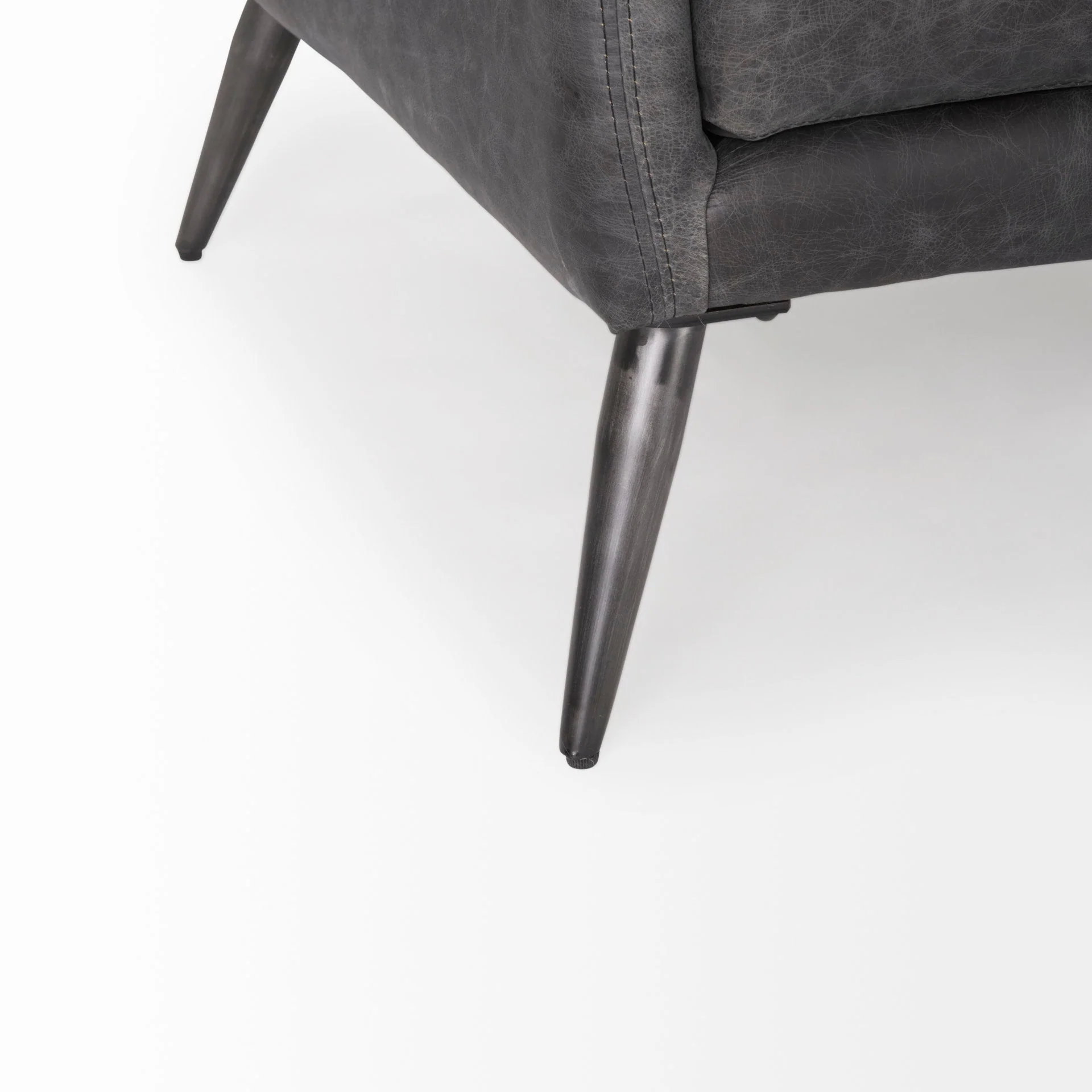 Cochrane Black Leather Three Seater Sofa - Image 8