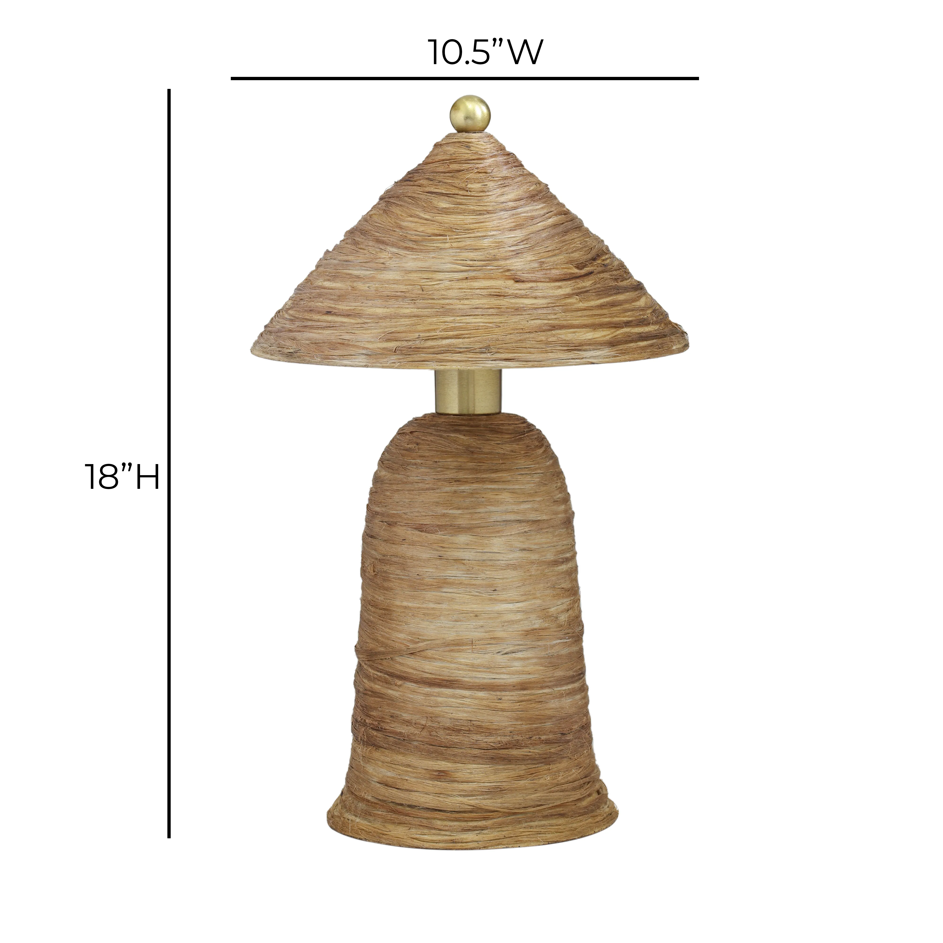 Coco Natural Coconut Fiber Pointed Table Lamp - Image 5
