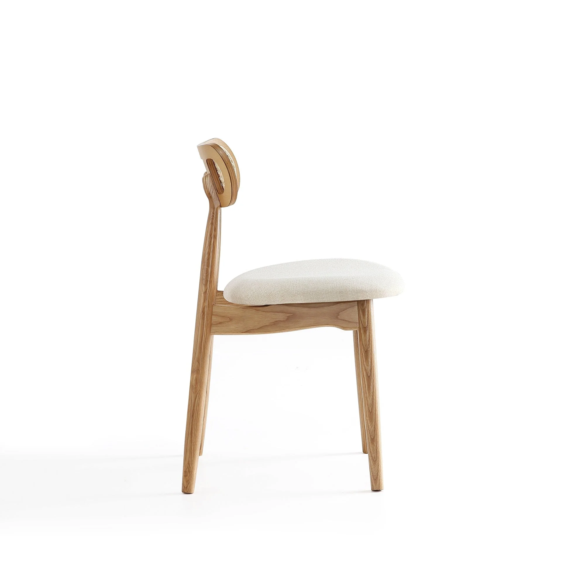 Colbert Dining Chair in Nature and Cane with Oatmeal Upholstered Seating (set of 2) - Image 5