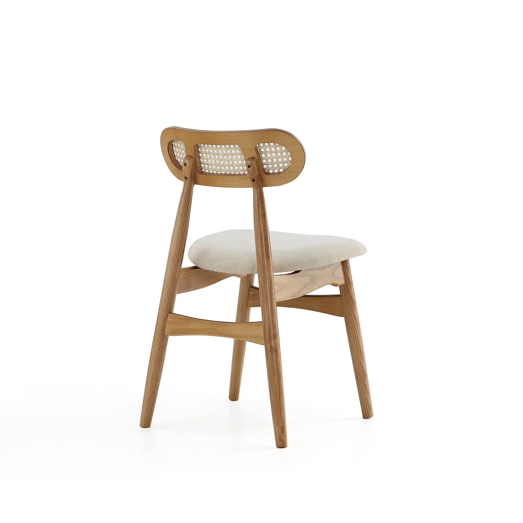 Colbert Dining Chair in Nature and Cane with Oatmeal Upholstered Seating (set of 2) - Image 6