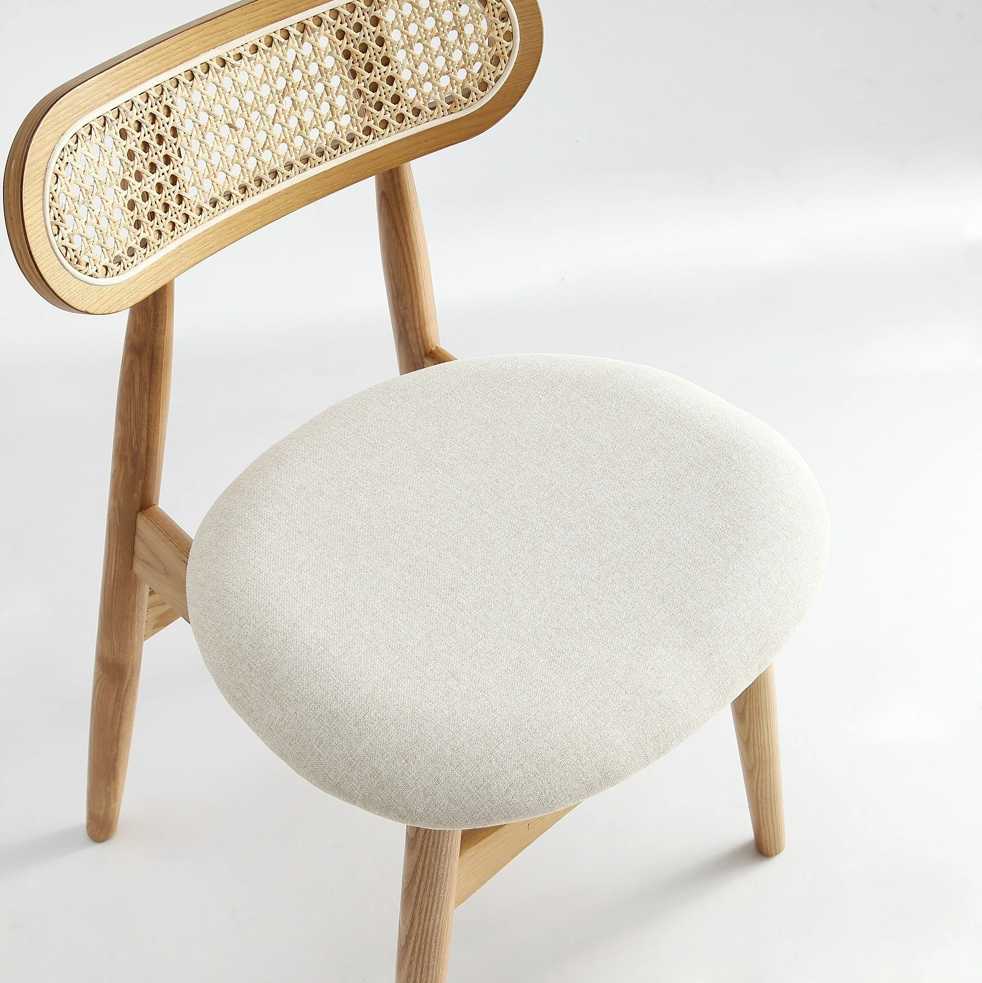 Colbert Dining Chair in Nature and Cane with Oatmeal Upholstered Seating (set of 2) - Image 8