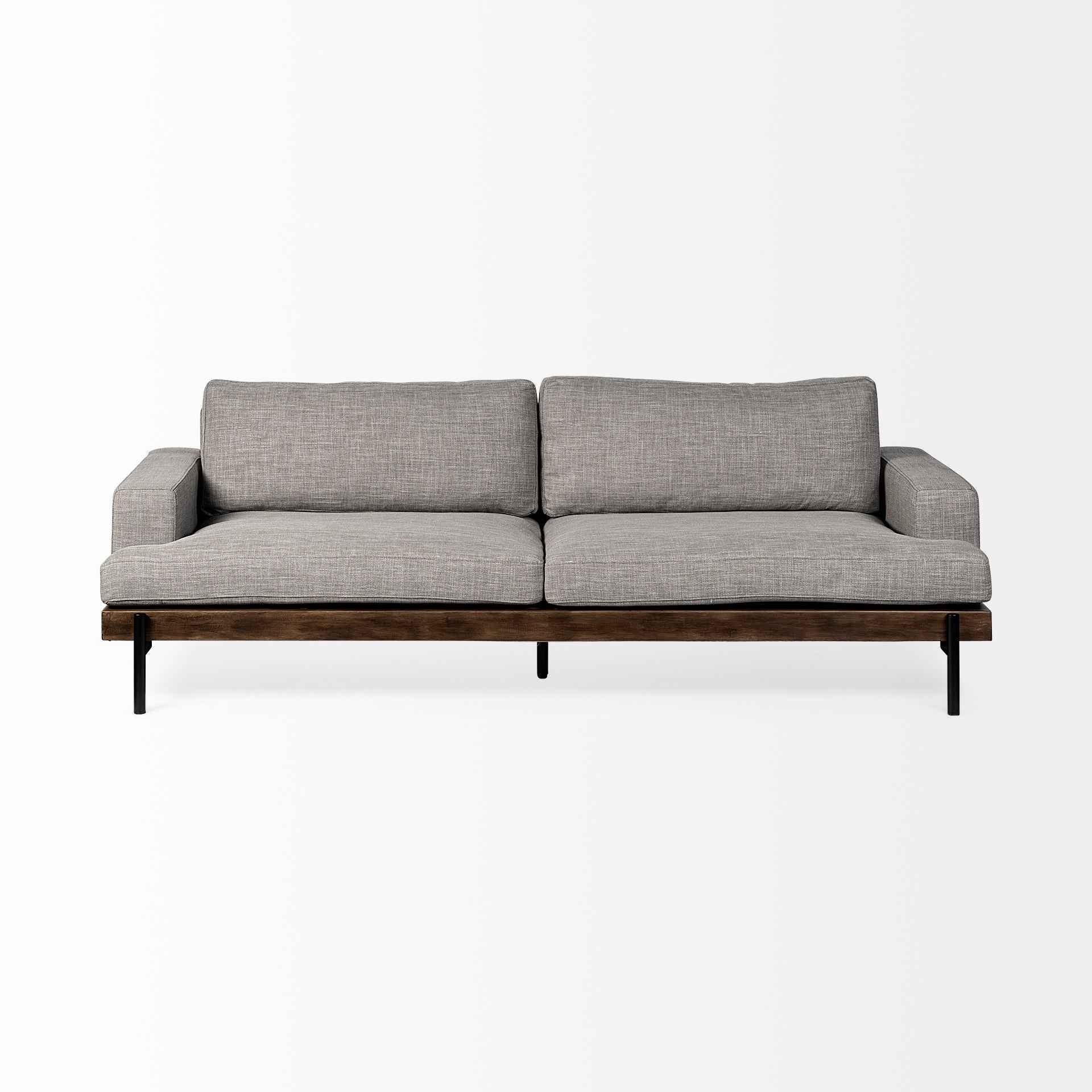 Colburne II 95" Gray Upholstered Three Seater Sofa - Image 2