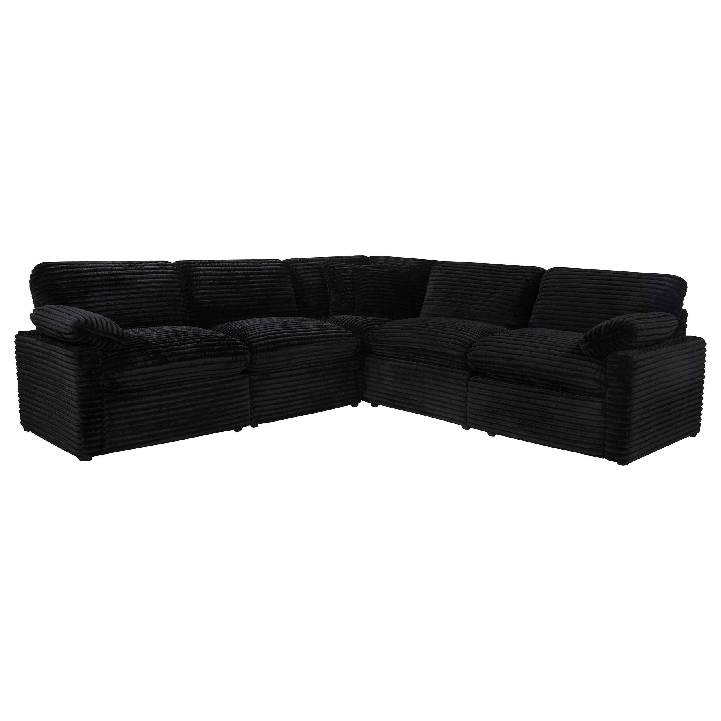 Collins Black 5-piece Modular Power Reclining Sectional
