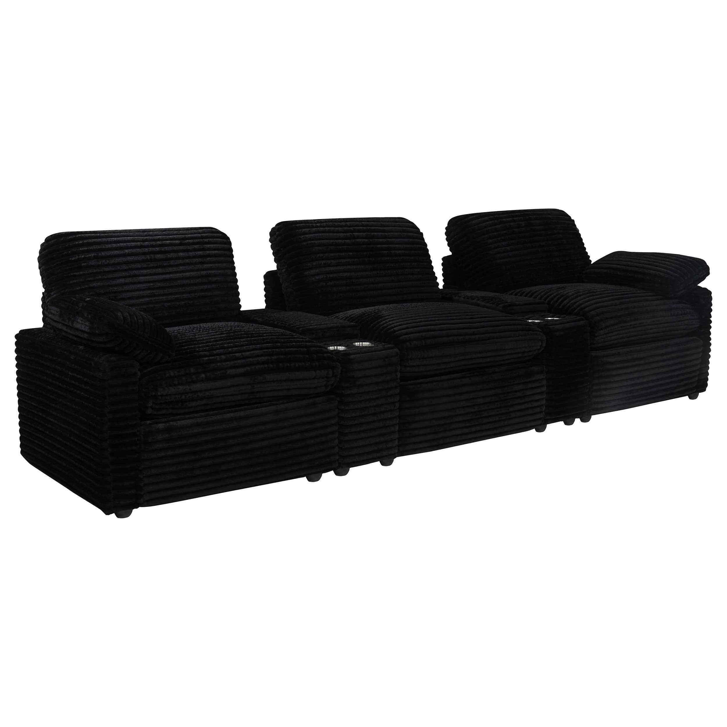 Collins Black 5-Piece Power Reclining Home Theater Seating