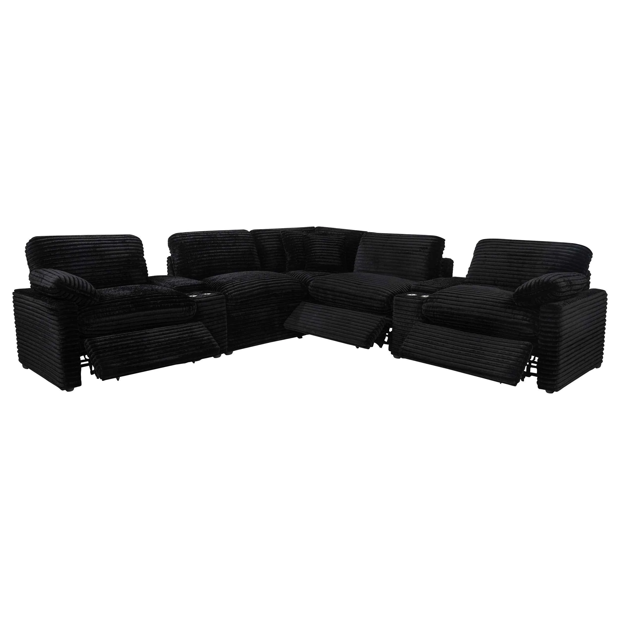 Collins Black 7-piece Modular Power Reclining Sectional - Image 2
