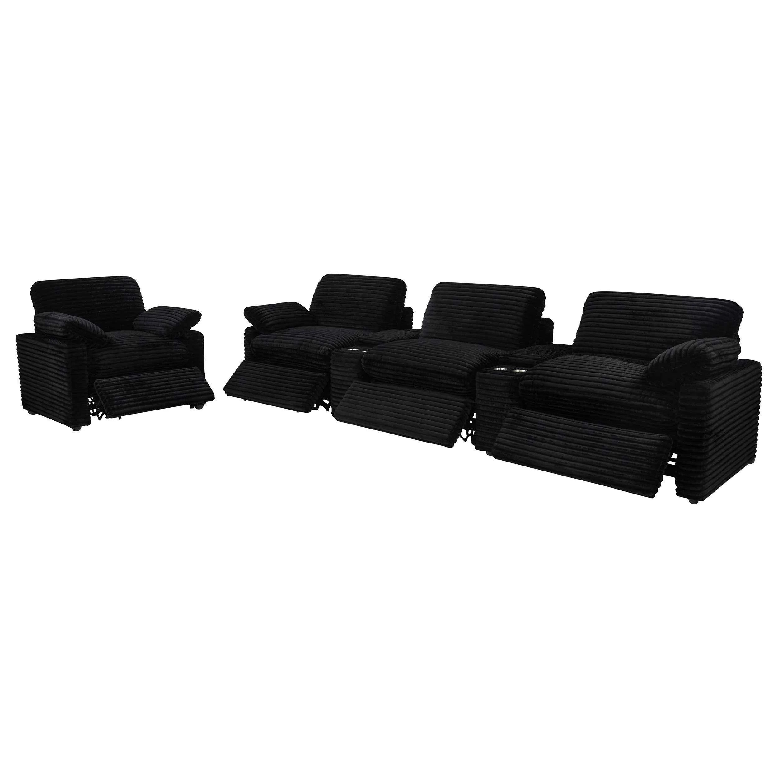 Collins Black Upholstered Power Recliner Chair - Image 14
