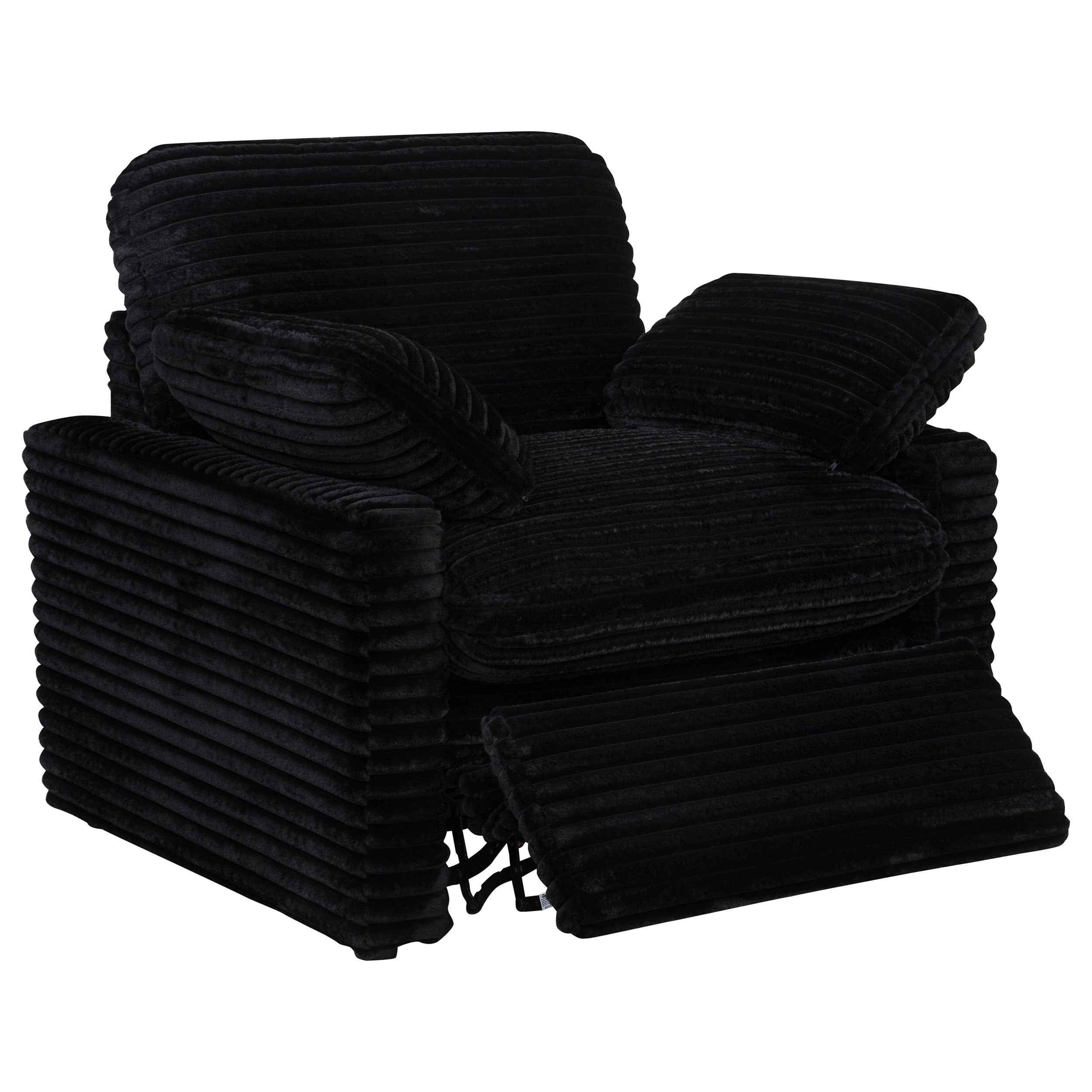 Collins Black Upholstered Power Recliner Chair - Image 2