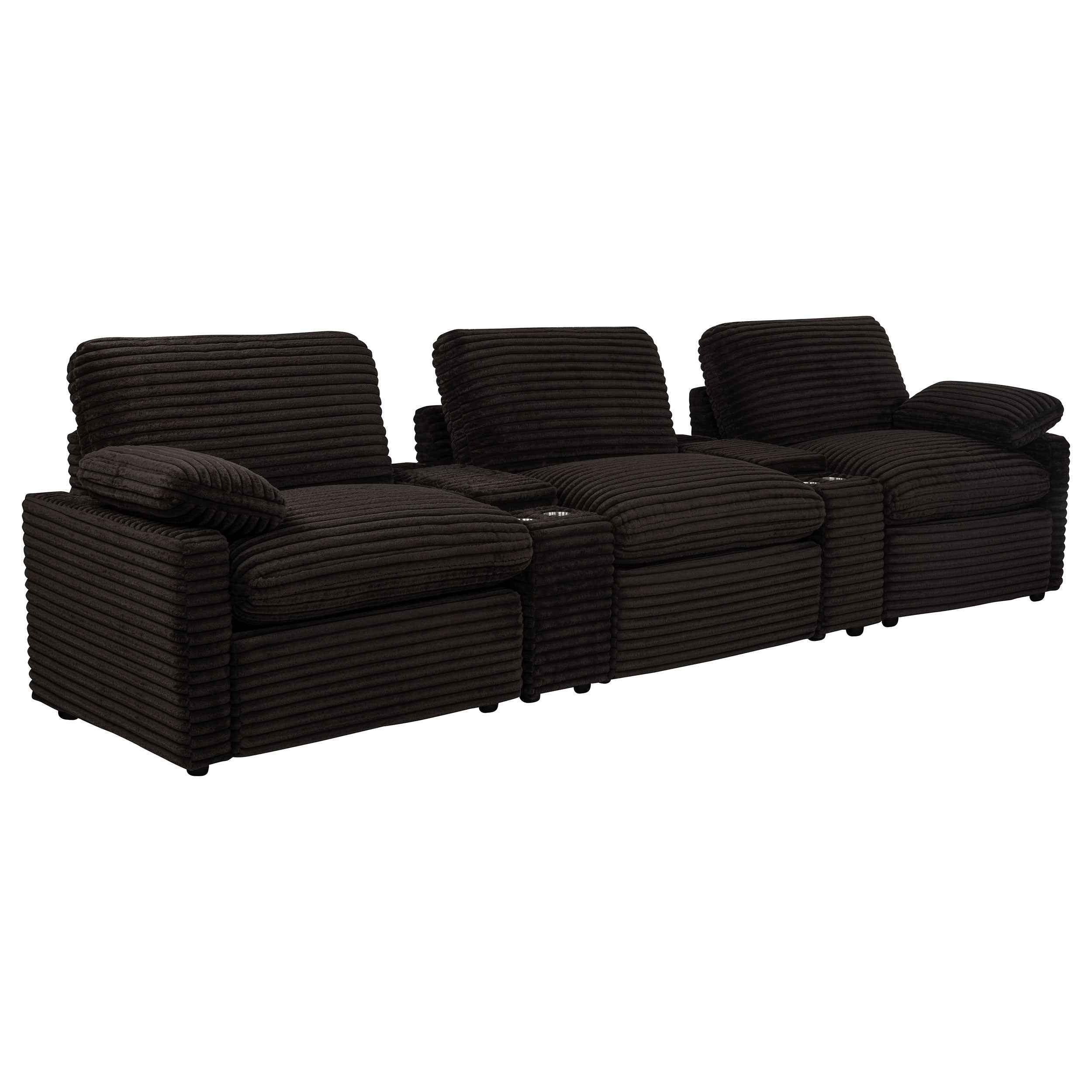 Collins Chocolate Brown 5-Piece Power Reclining Home Theater Seating