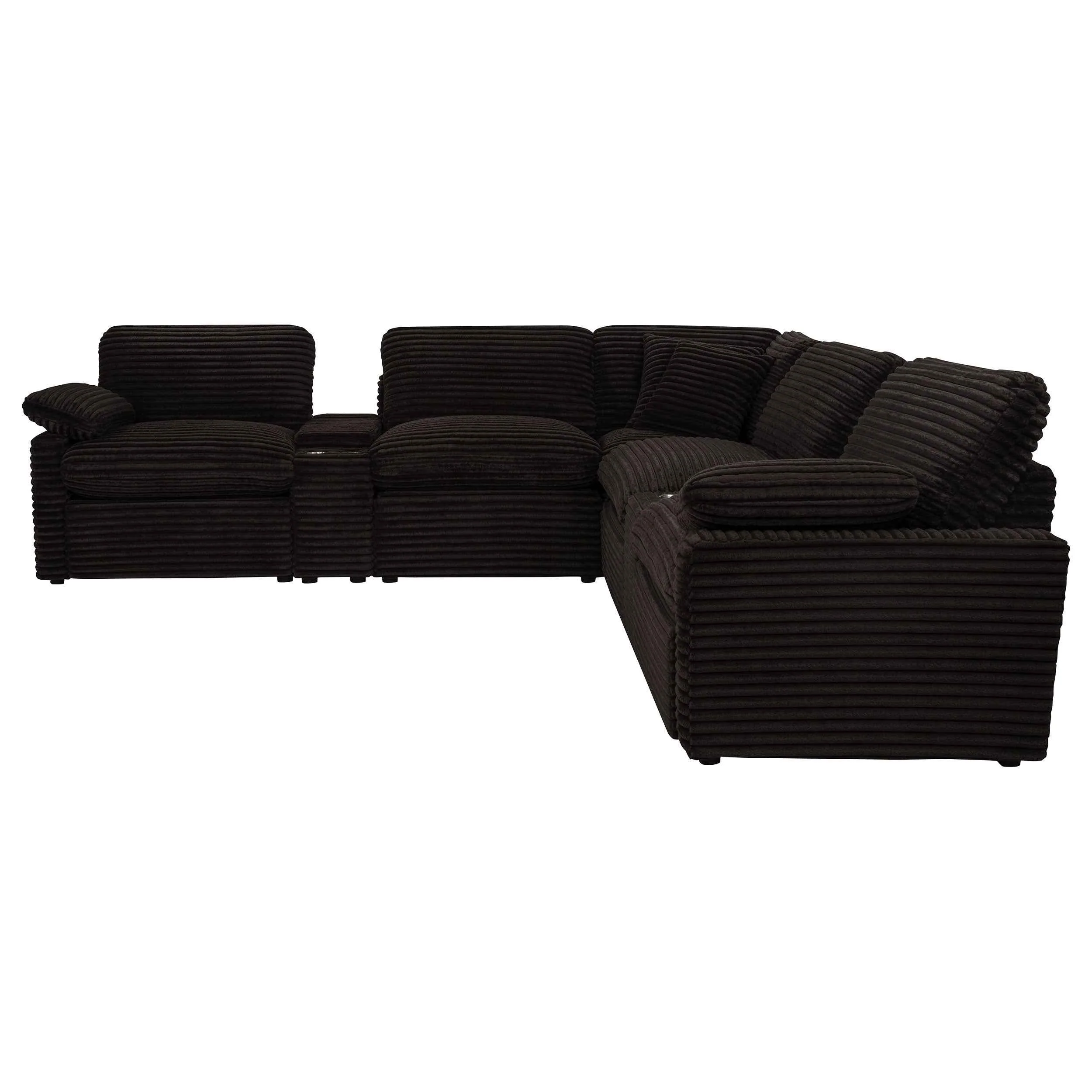 Collins Chocolate Brown 7-piece Modular Power Reclining Sectional - Image 3
