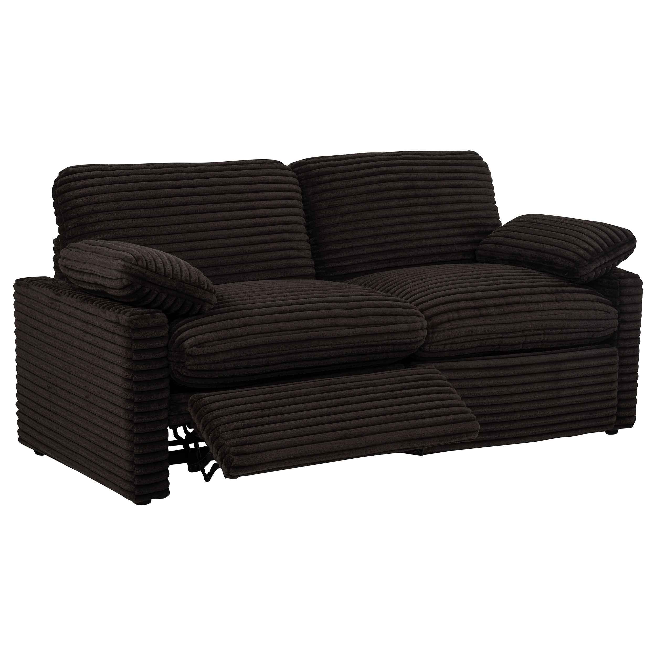 Collins Chocolate Brown Modular Power Loveseat - Image 2