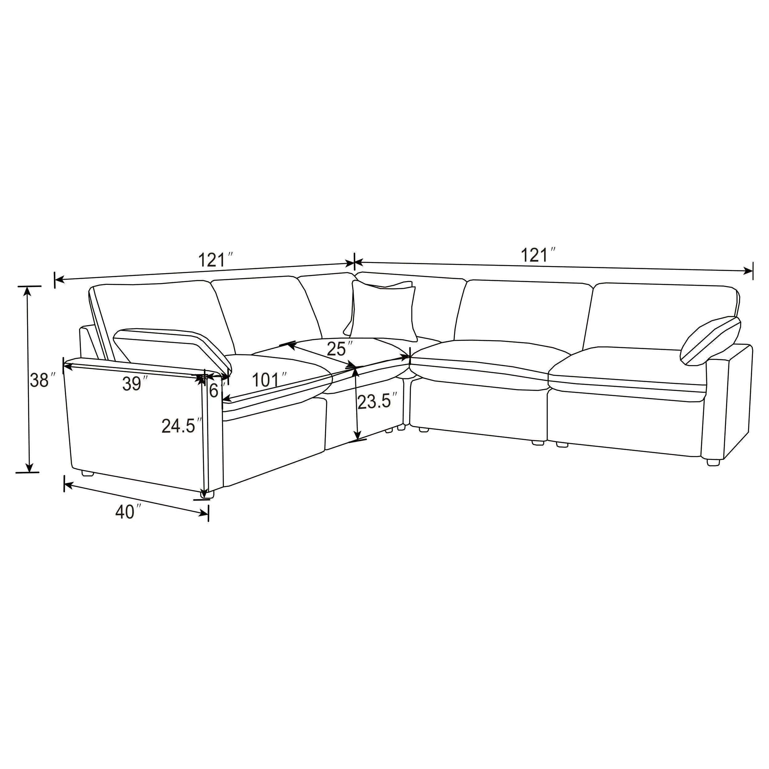 Collins Gray 5-Piece Modular Power Reclining Sectional Sofa - Image 14
