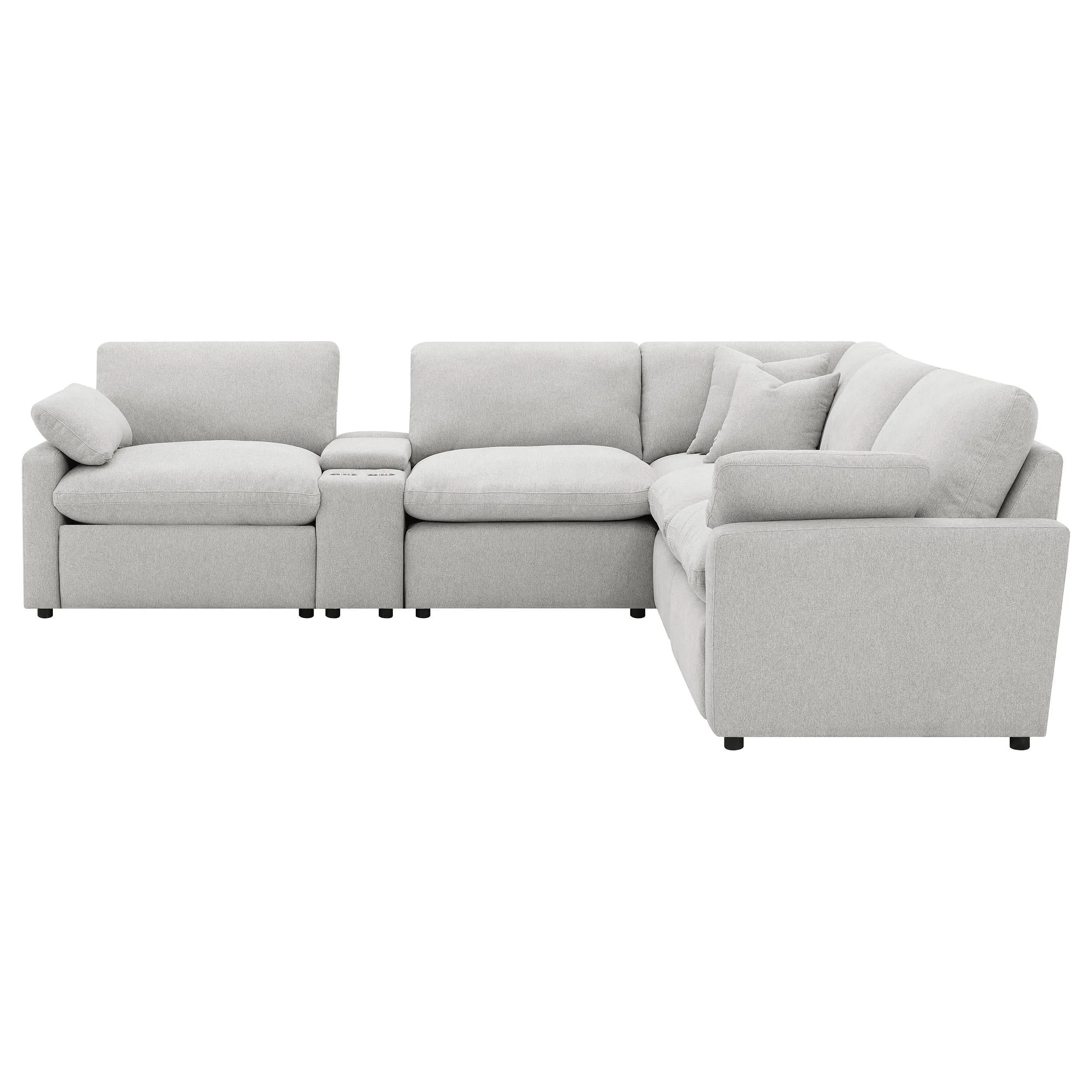 Collins Gray 6-Piece Modular Power Reclining Sectional - Image 3