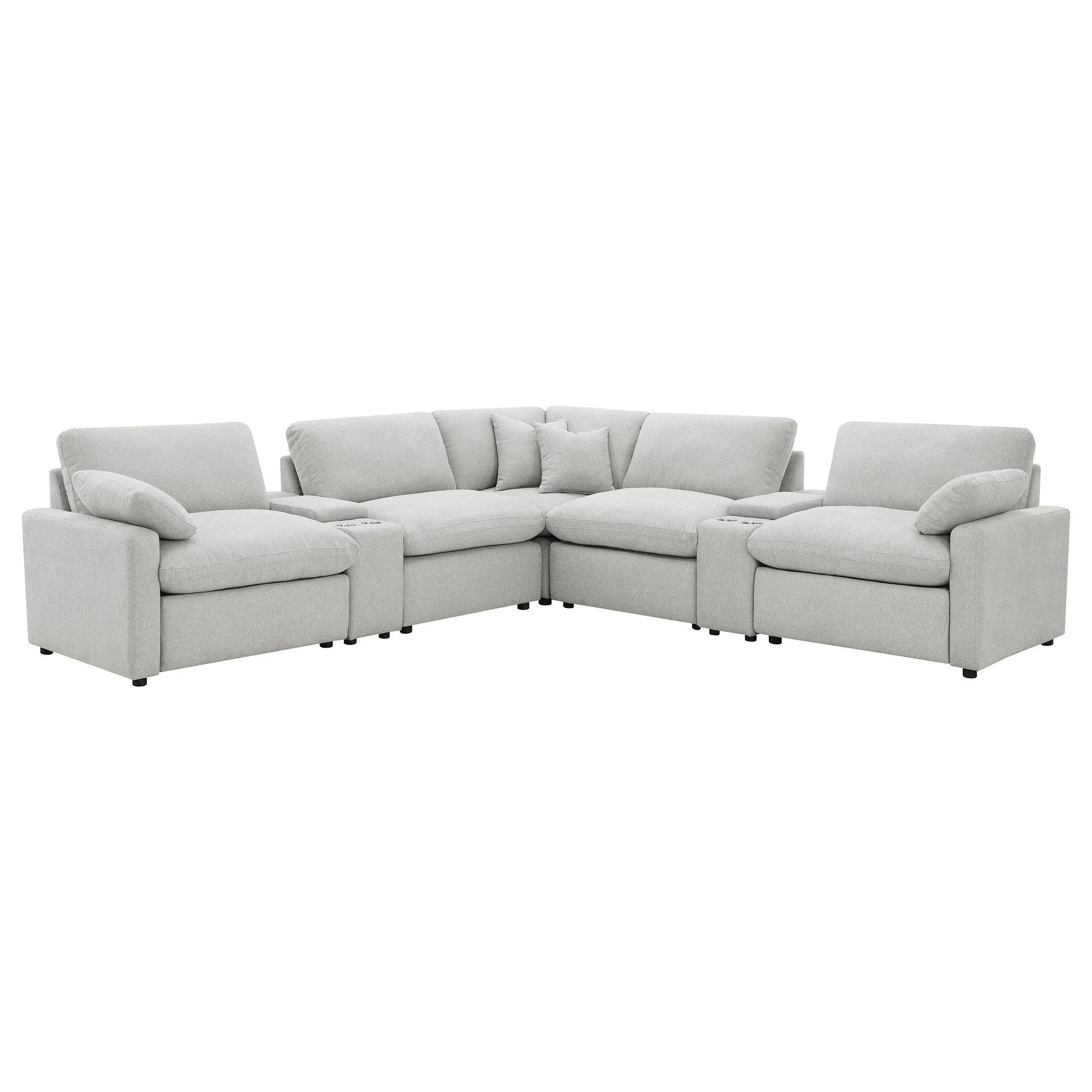 Collins Gray 7-Piece Modular Power Reclining Sectional - Image 5