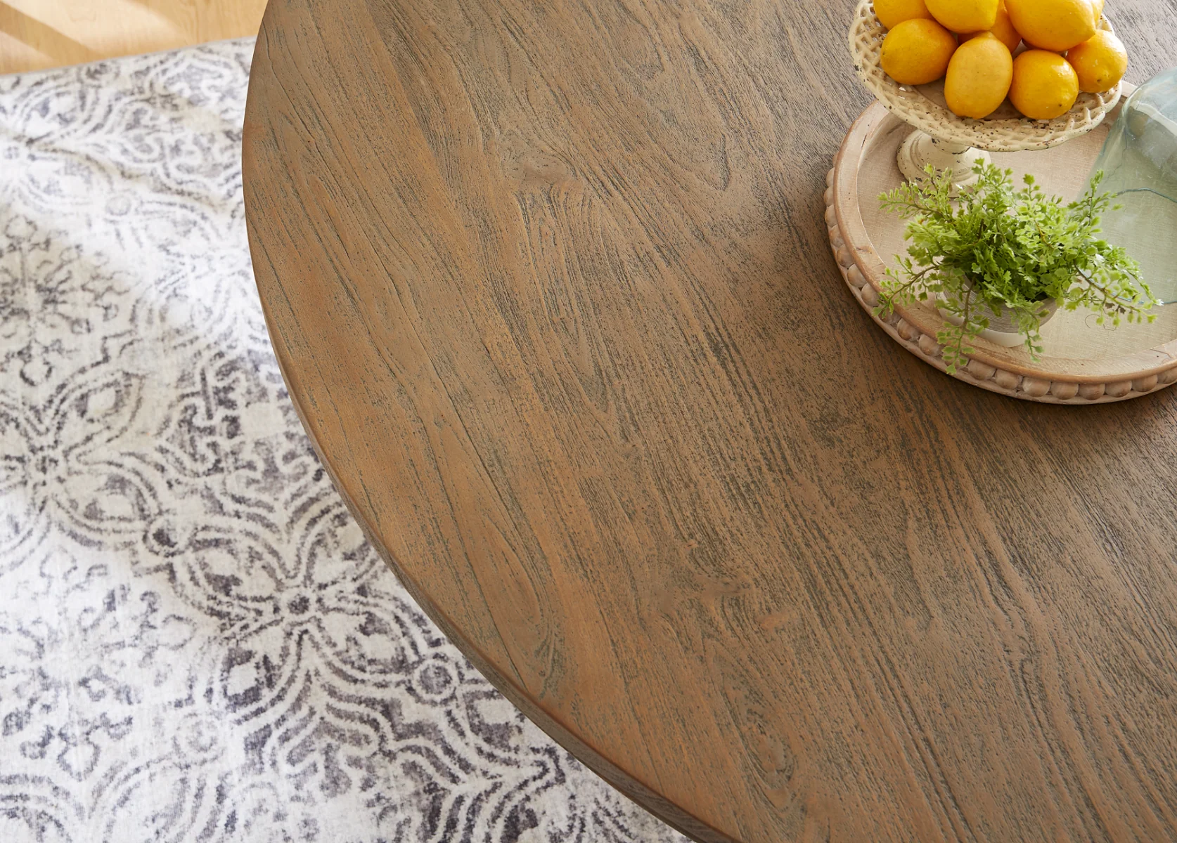 Colonial Plantation 48" Round Dining Table in Weathered Teak - Image 3
