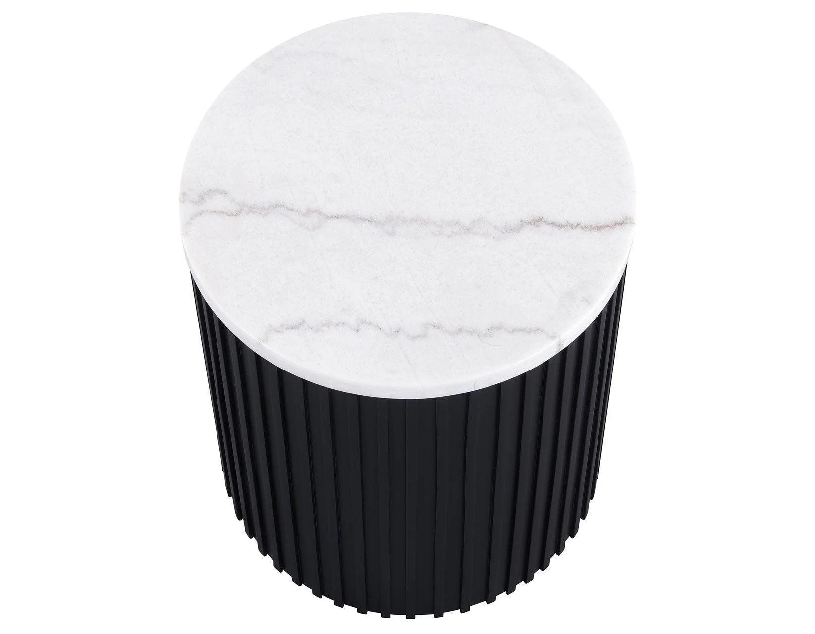 Colvin 3-Piece White Marble Top Table Set, Black Finish - Image 9