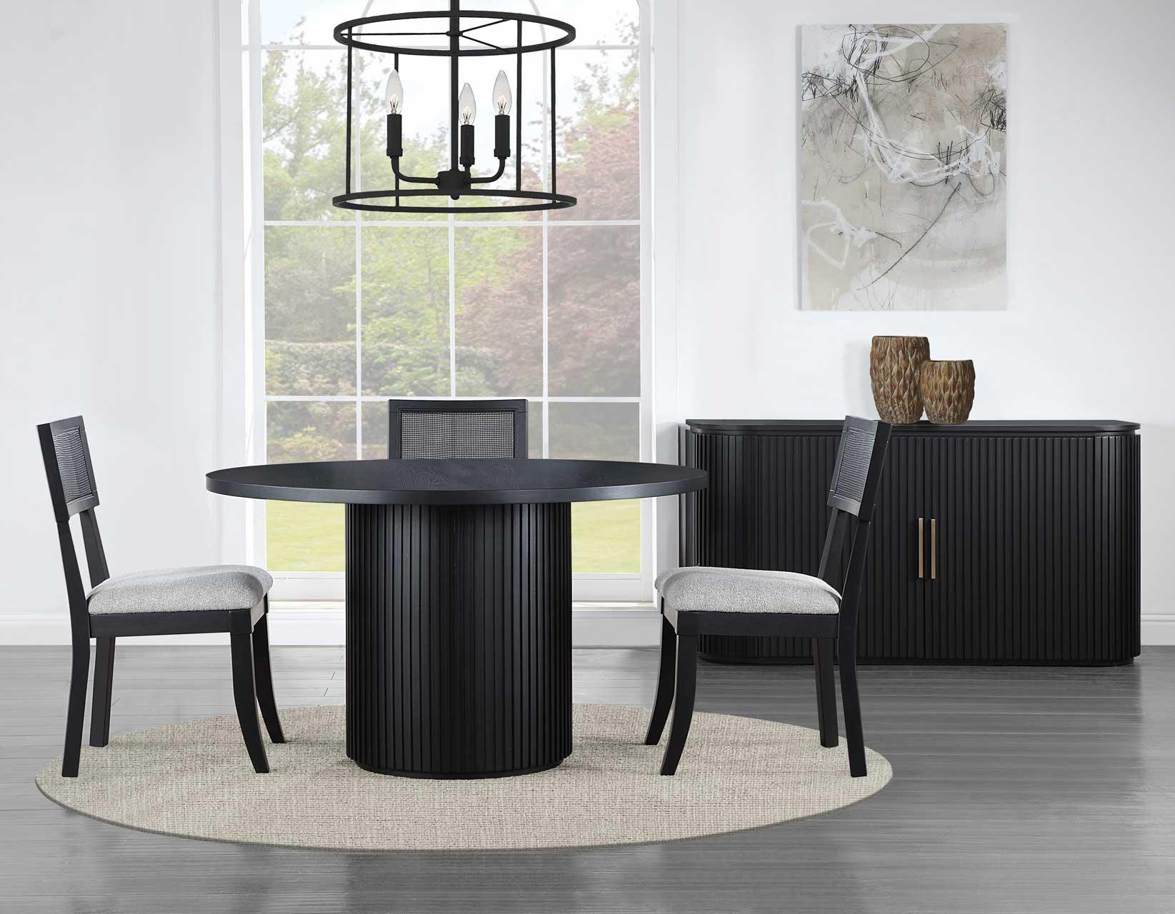 Colvin 52″ Round Dining Table, Black finish - Image 6