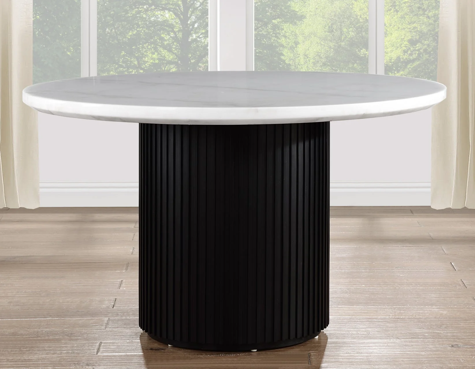 Colvin Black/White Round Marble Top Dining Room Set - Image 3