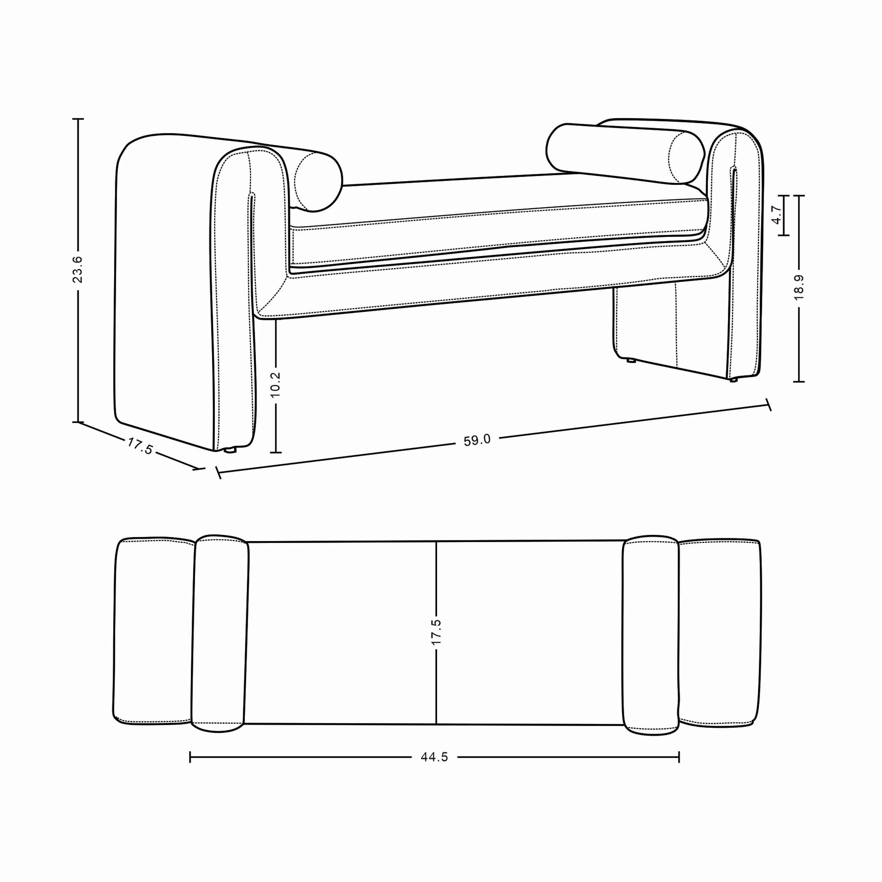 Concord Bench in Dove - Image 3