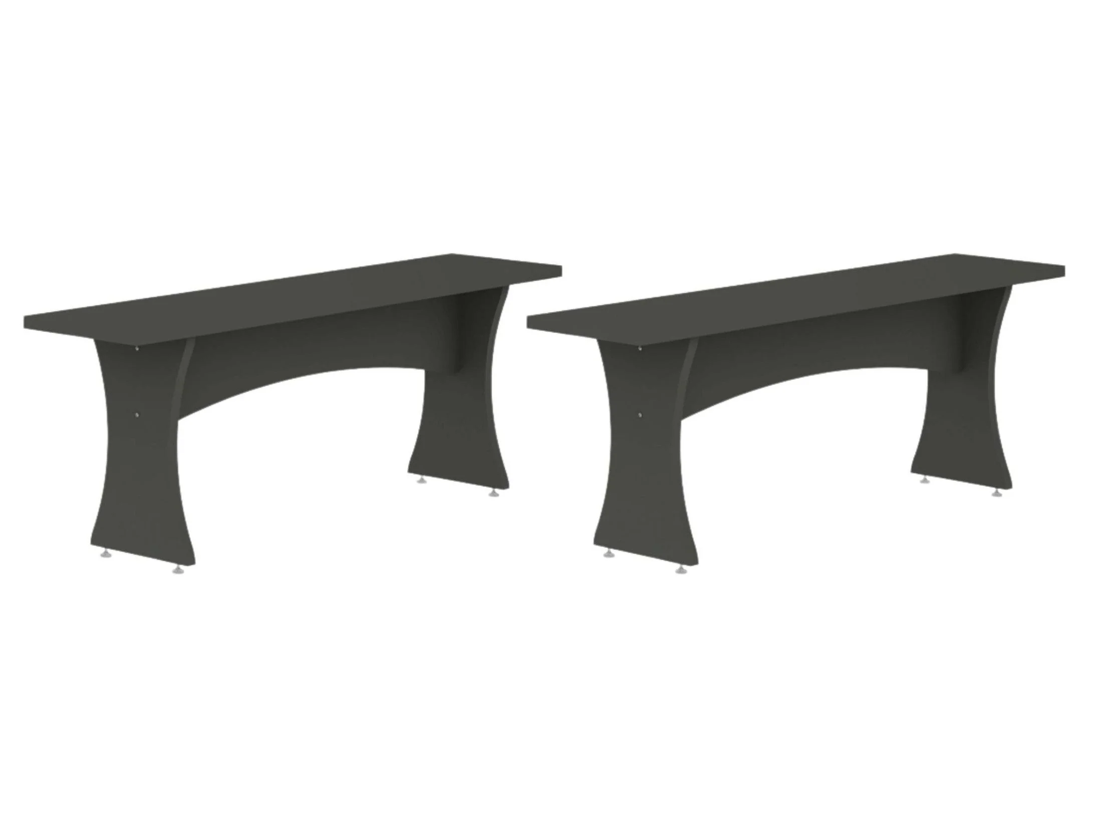 Coney Dining Bench in Gray (set of 2)