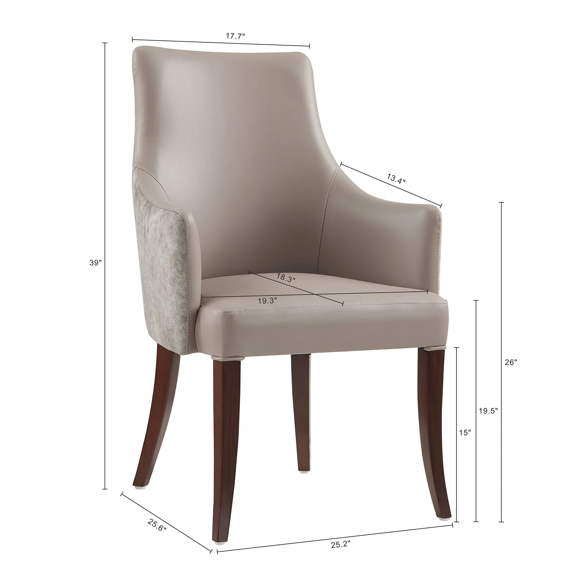 Connie Dining Armchair in Taupe (set of 2) - Image 3