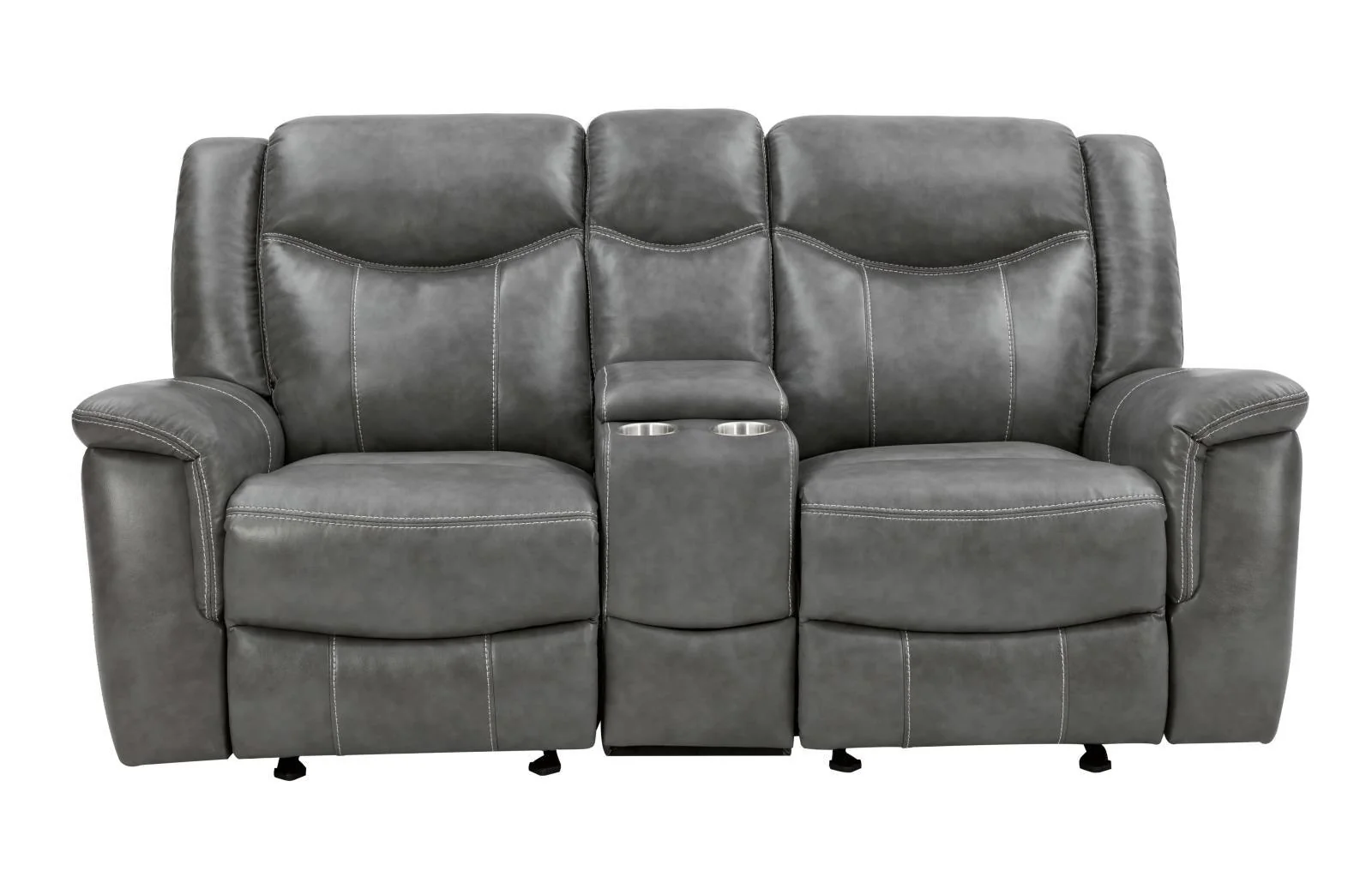 Conrad Gray Upholstered Motion Loveseat Cool - Image 5