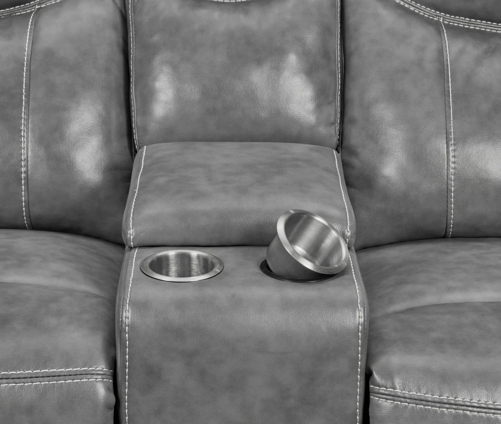 Conrad Gray Upholstered Motion Loveseat Cool - Image 8
