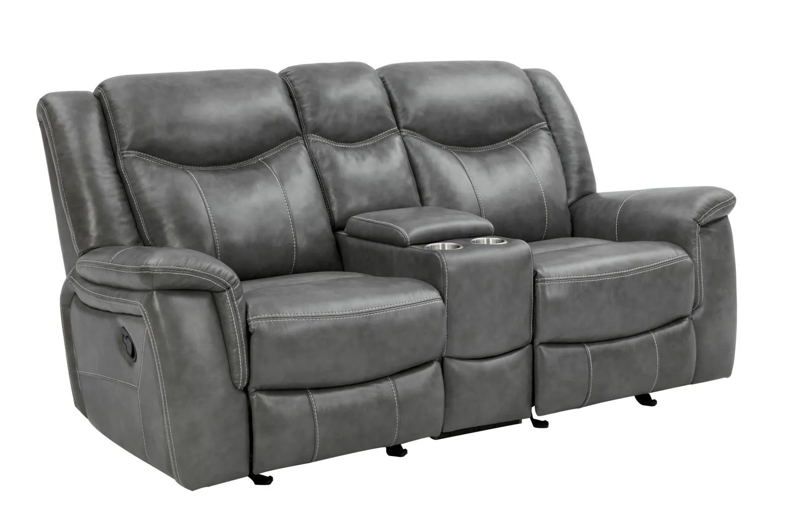 Conrad Grey 3-piece Upholstered Padded Arm Motion Sofa Set - Image 7