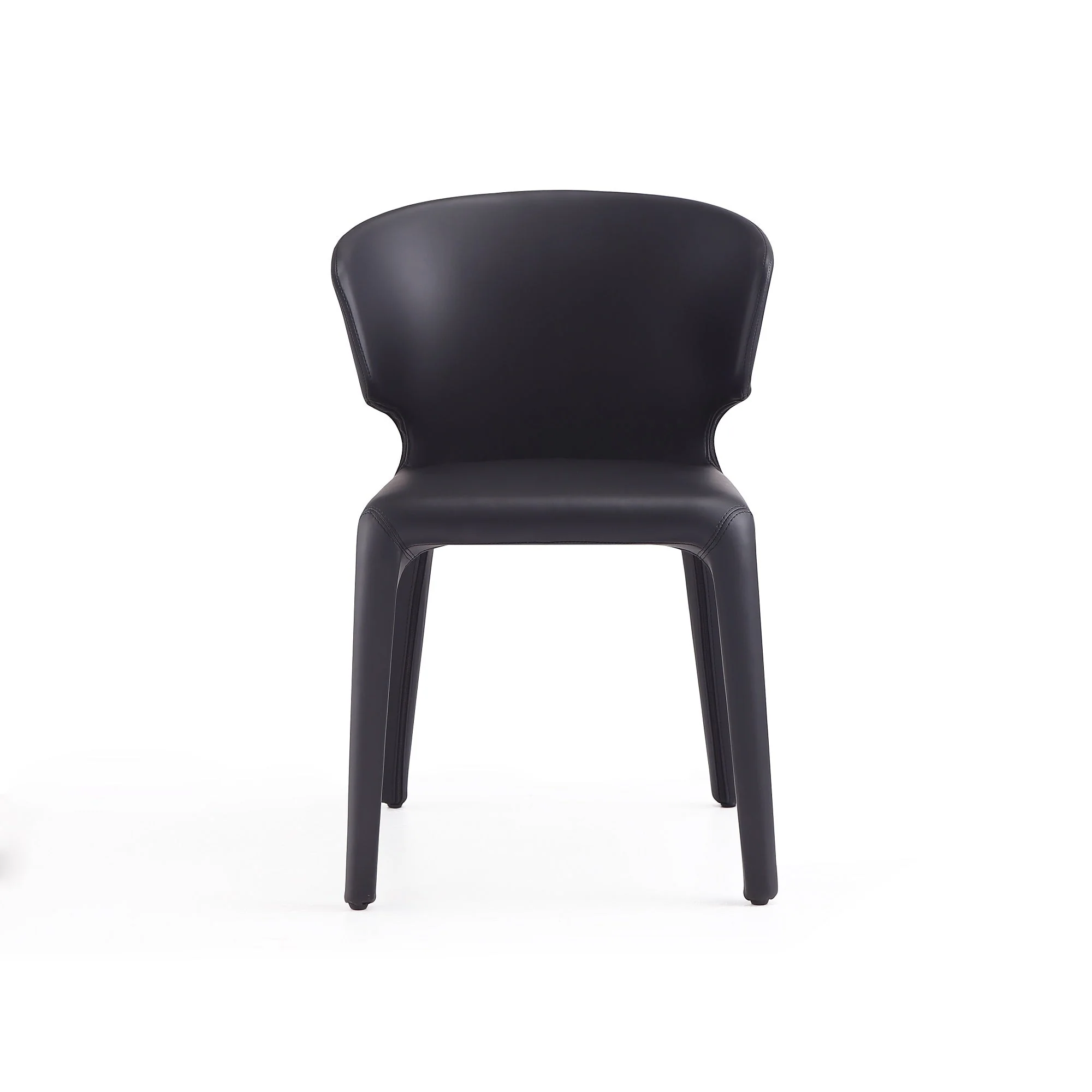 Conrad Leather Dining Chair in Black (set of 2) - Image 4